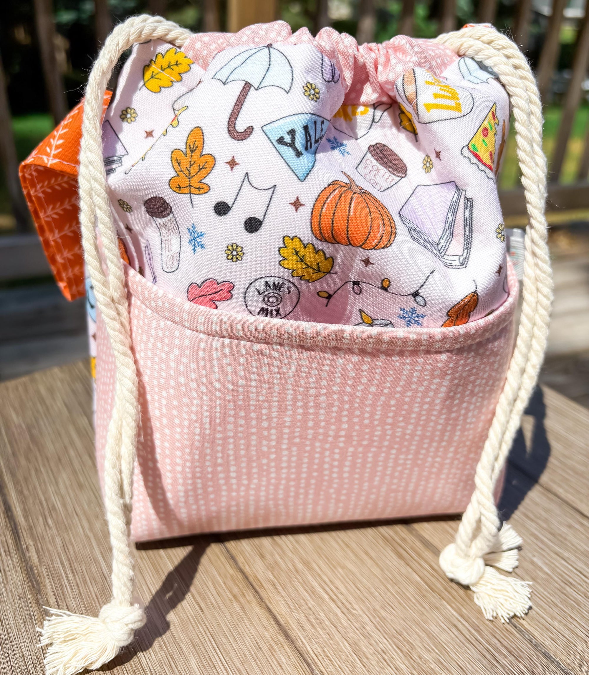 PREORDER - In Stars Hollow Drawstring Project Bag with Pocket for Knitting and Crochet *Multiple Sizes