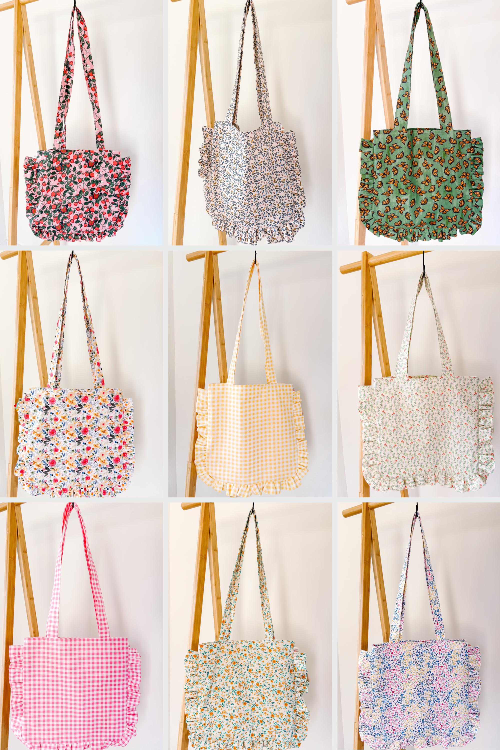 Ruffle Tote Bags