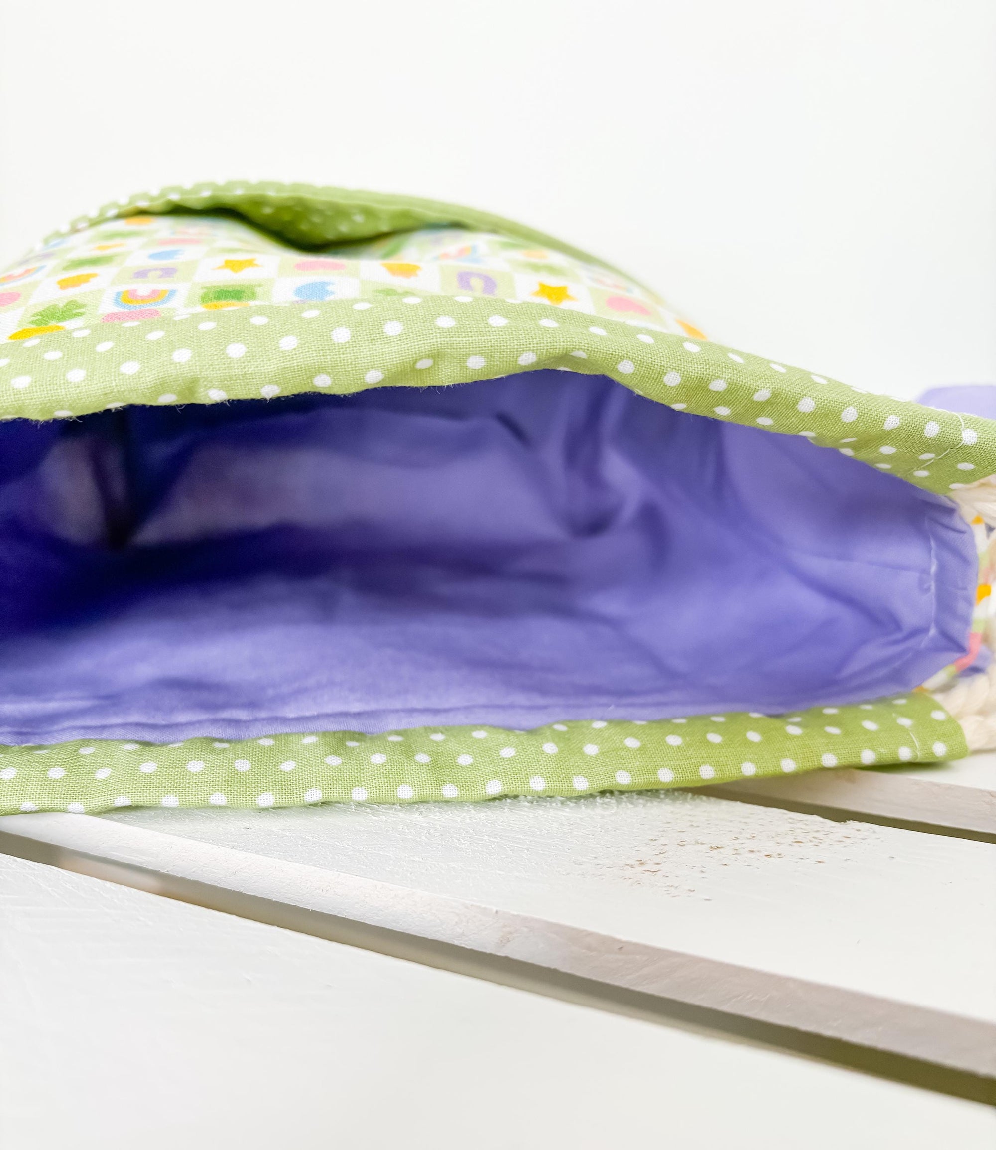 Marshmallow Luck Drawstring Project Bag with Pocket