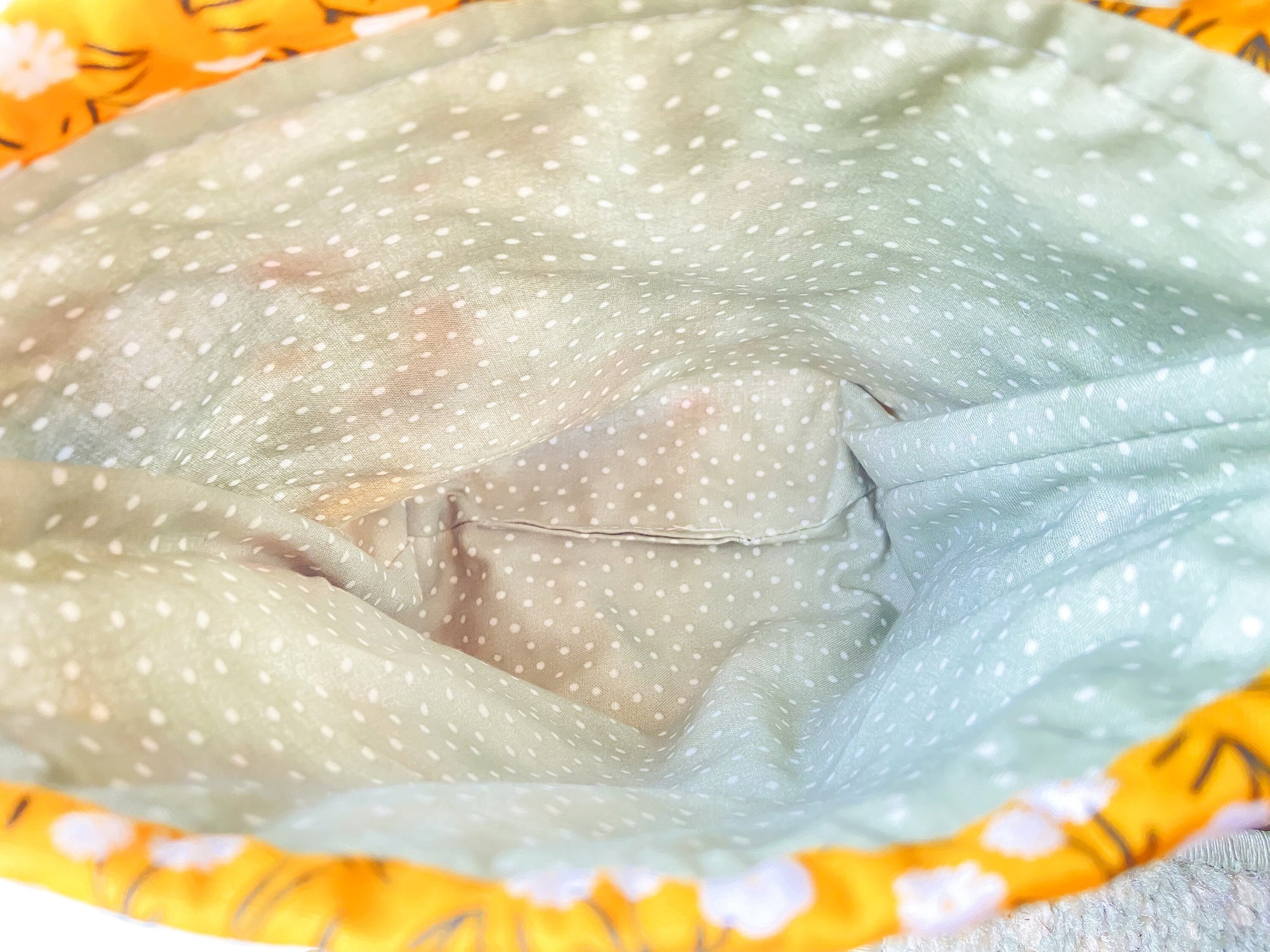 The Sunny Chicken Drawstring Project Bag with Pocket