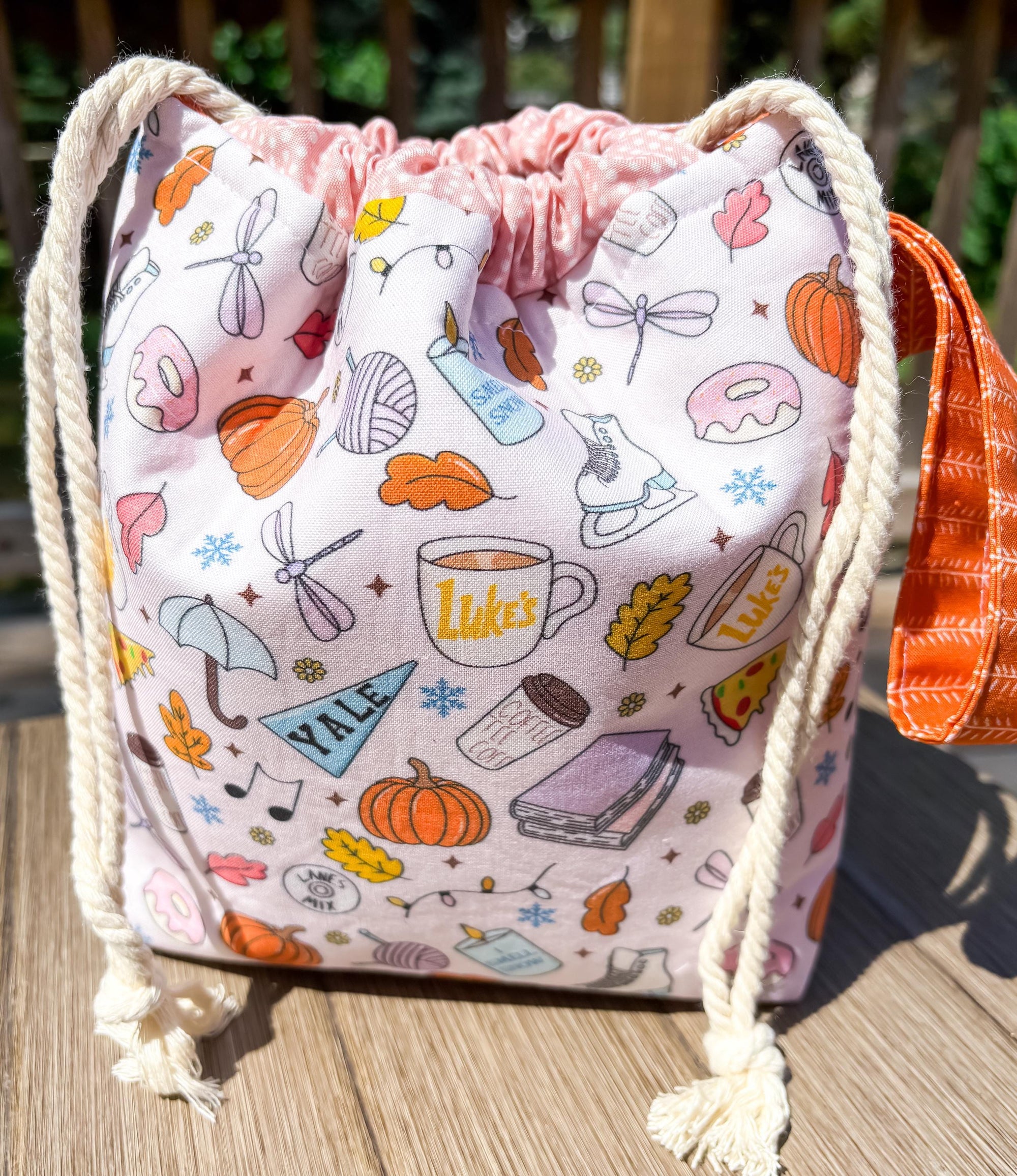 PREORDER - In Stars Hollow Drawstring Project Bag with Pocket for Knitting and Crochet *Multiple Sizes