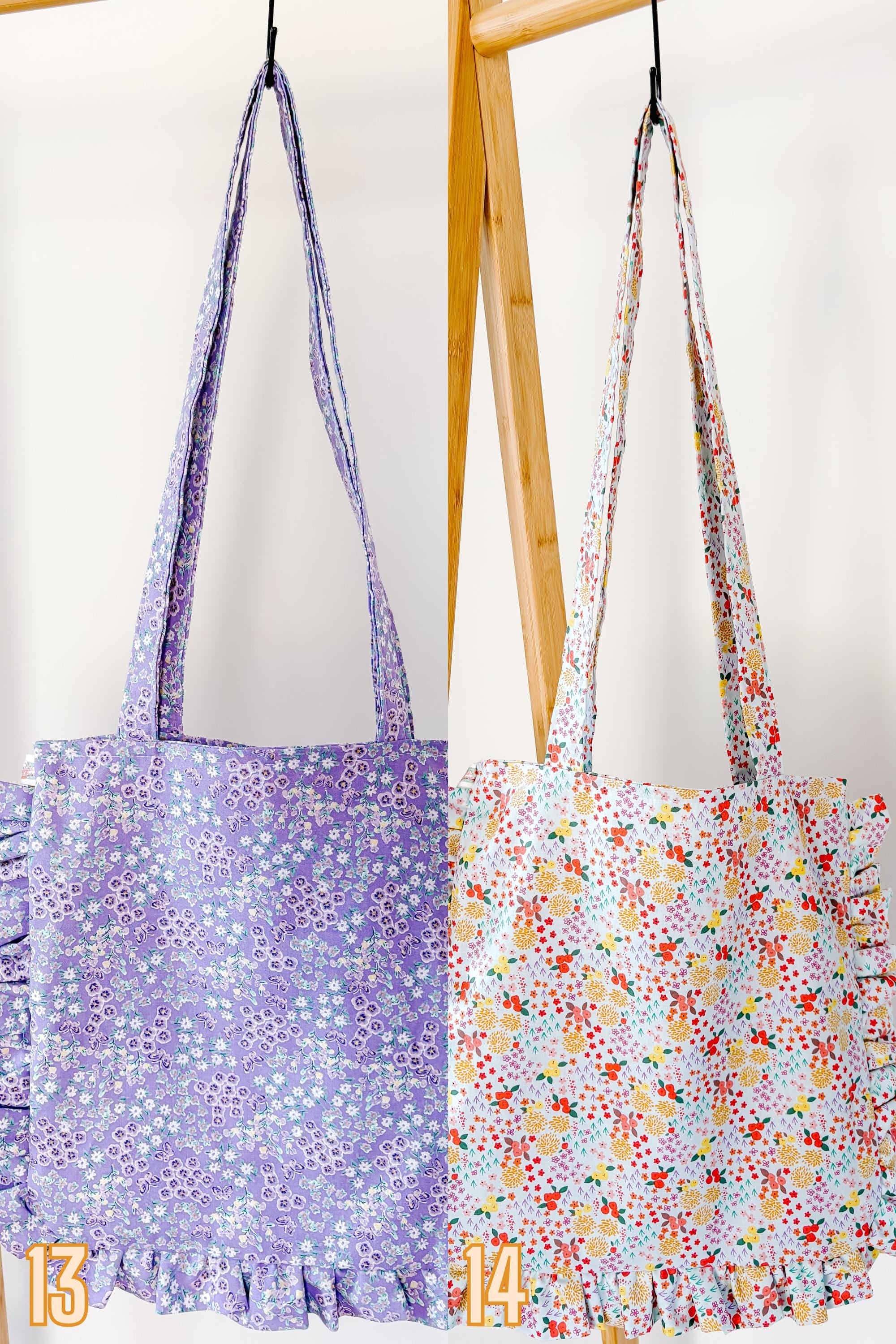 Ruffle Tote Bags