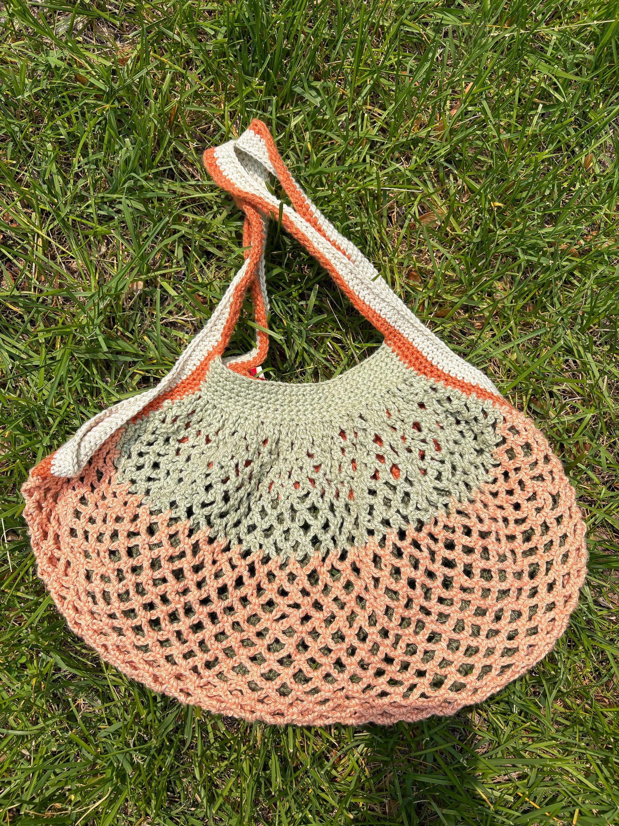 Crochet Mesh Marker Bags - Farmers Market Bag, Reusable Tote
