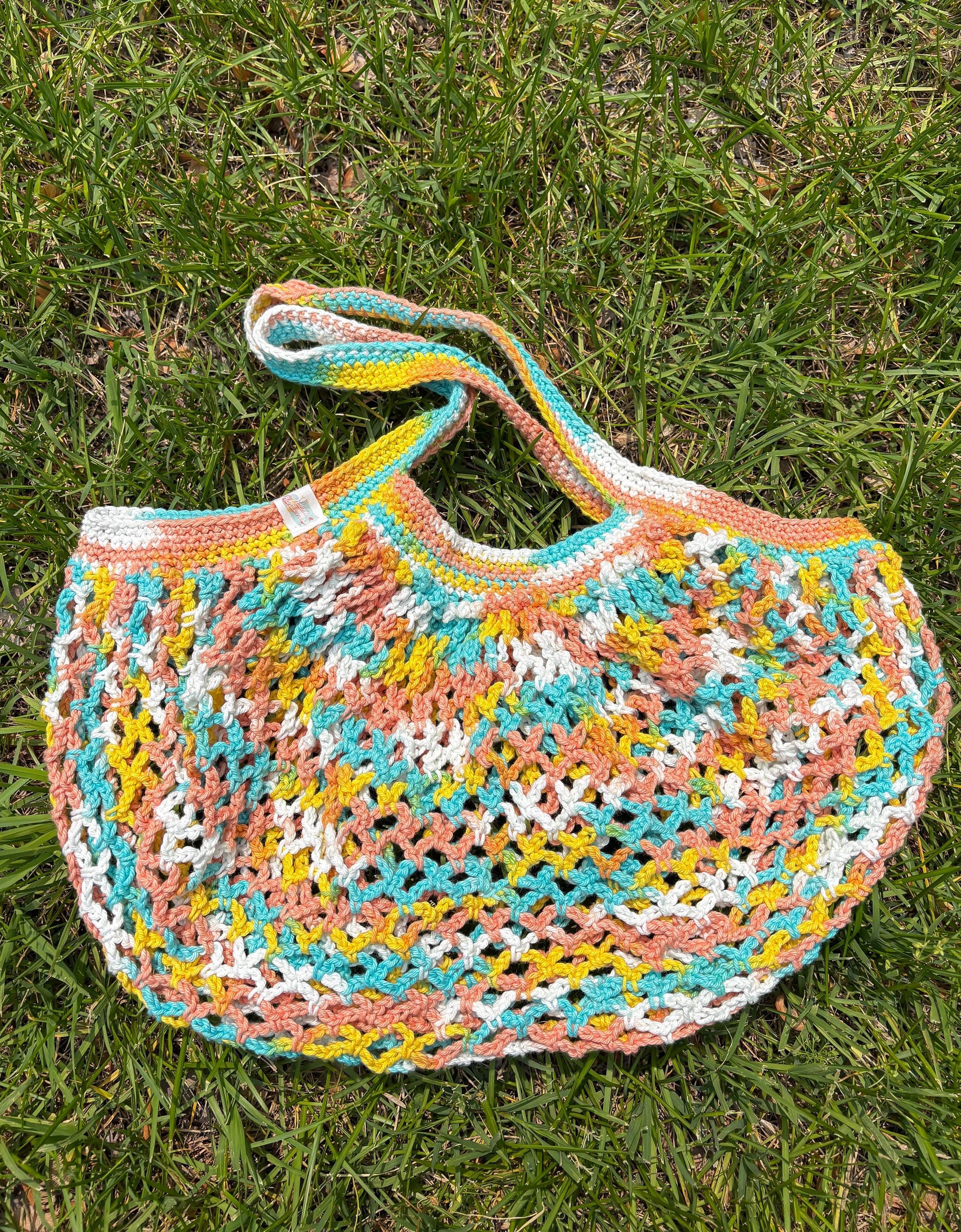 Crochet Mesh Marker Bags - Farmers Market Bag, Reusable Tote