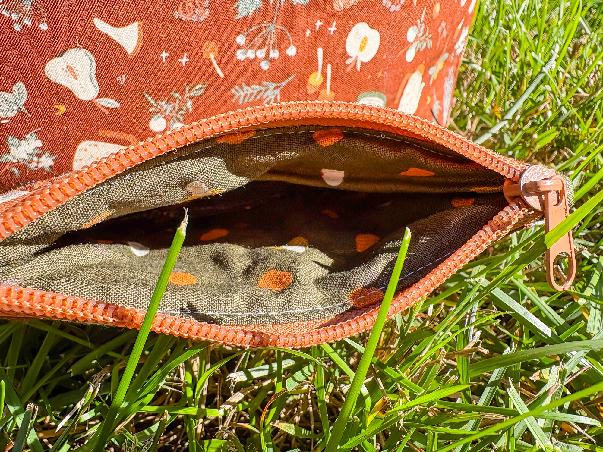 Falling For Fall Sweater Sized Drawstring Project Bag with Pocket for Knitting and Crochet