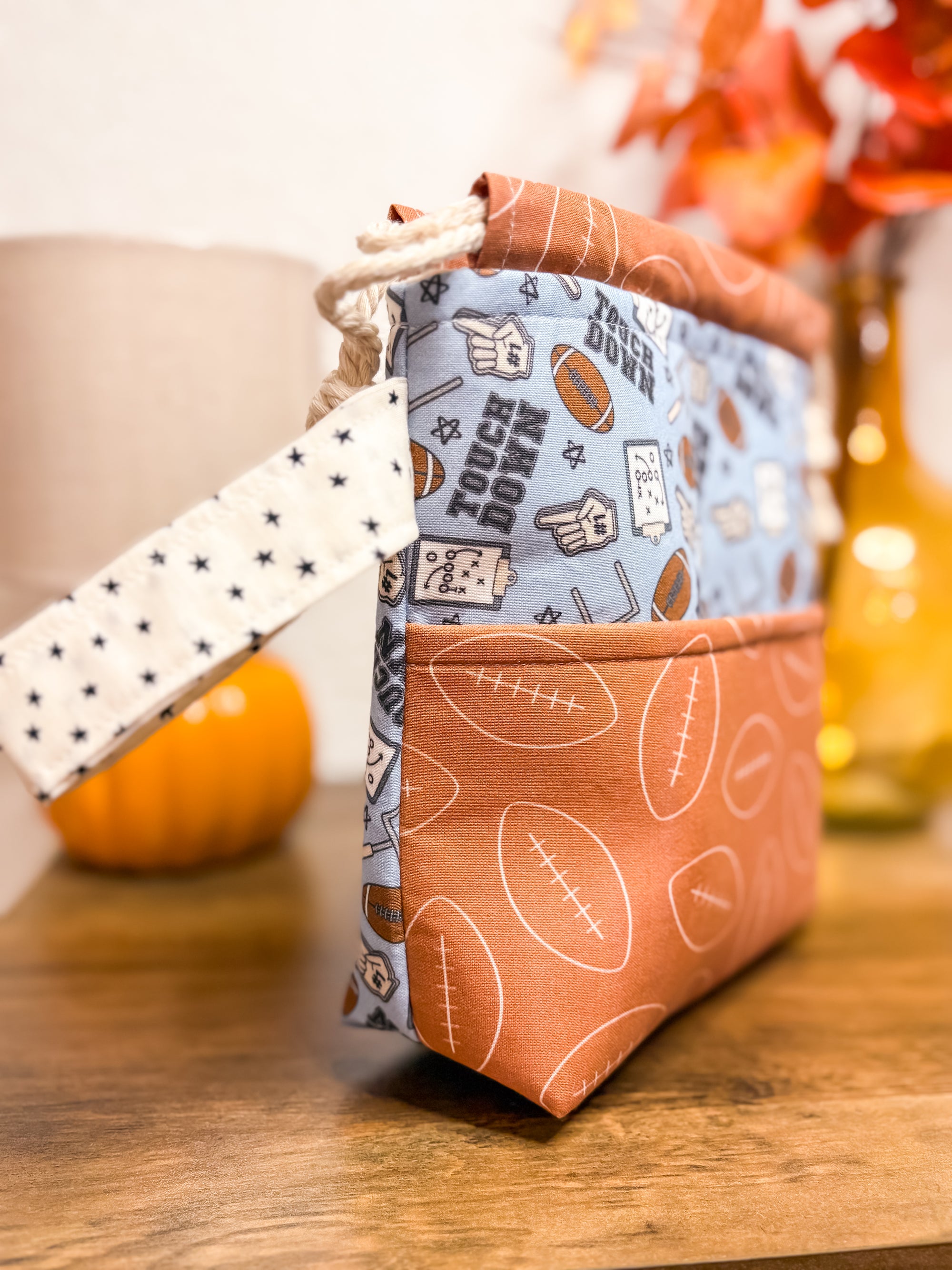 Touchdown! Drawstring Project Bag with Pocket