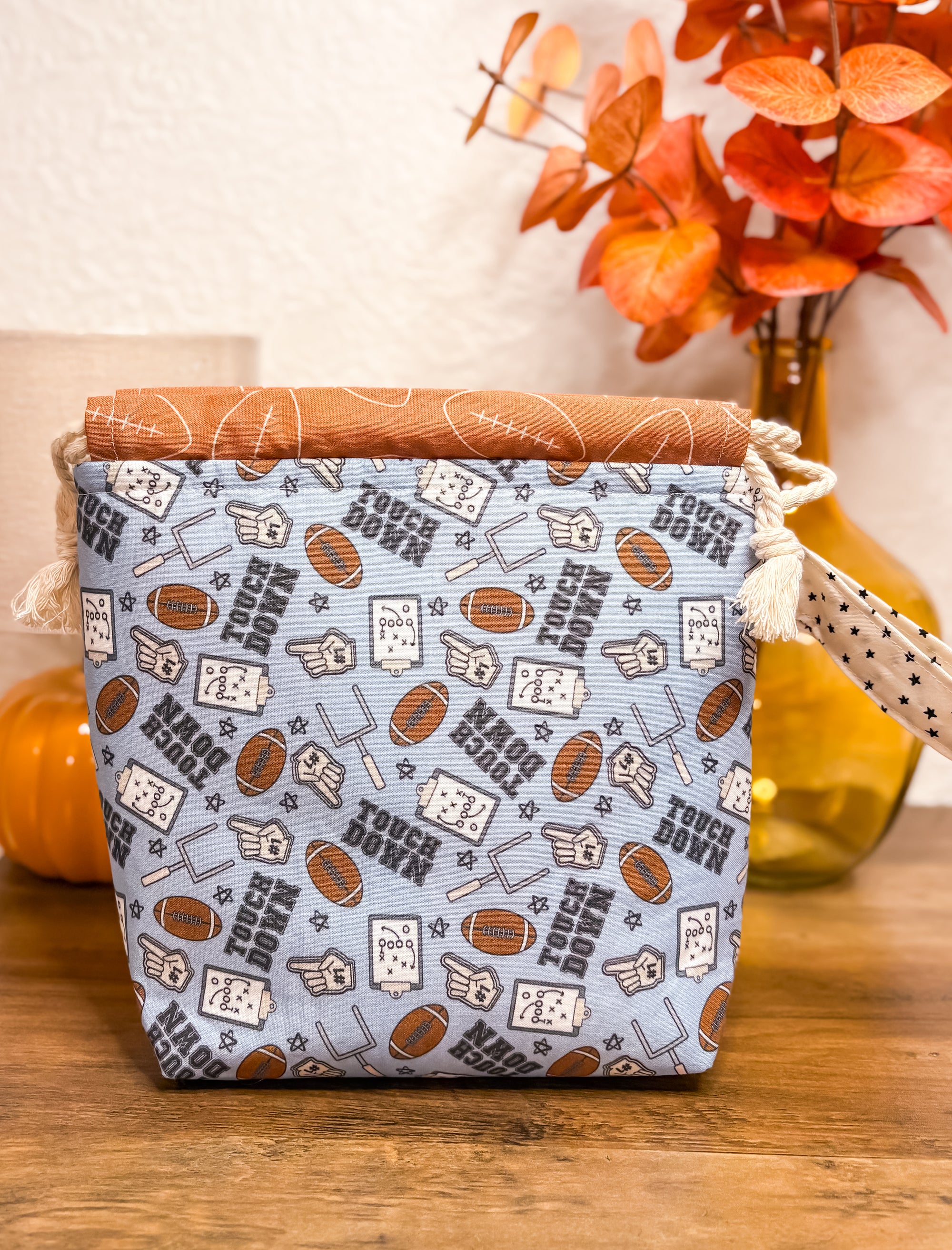 Touchdown! Drawstring Project Bag with Pocket