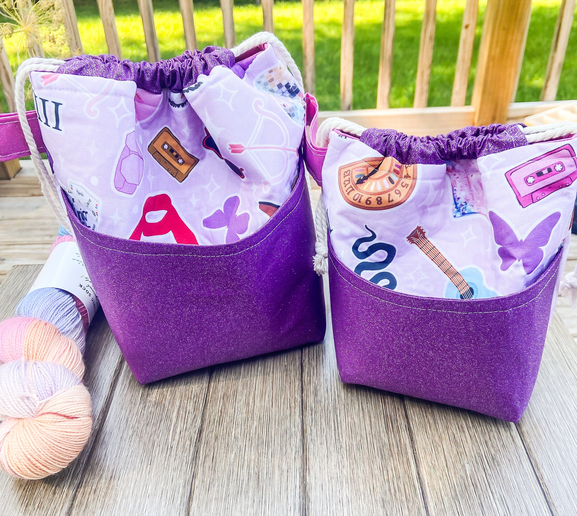 The Eras Drawstring Project Bag with Pocket - 2 Sizes