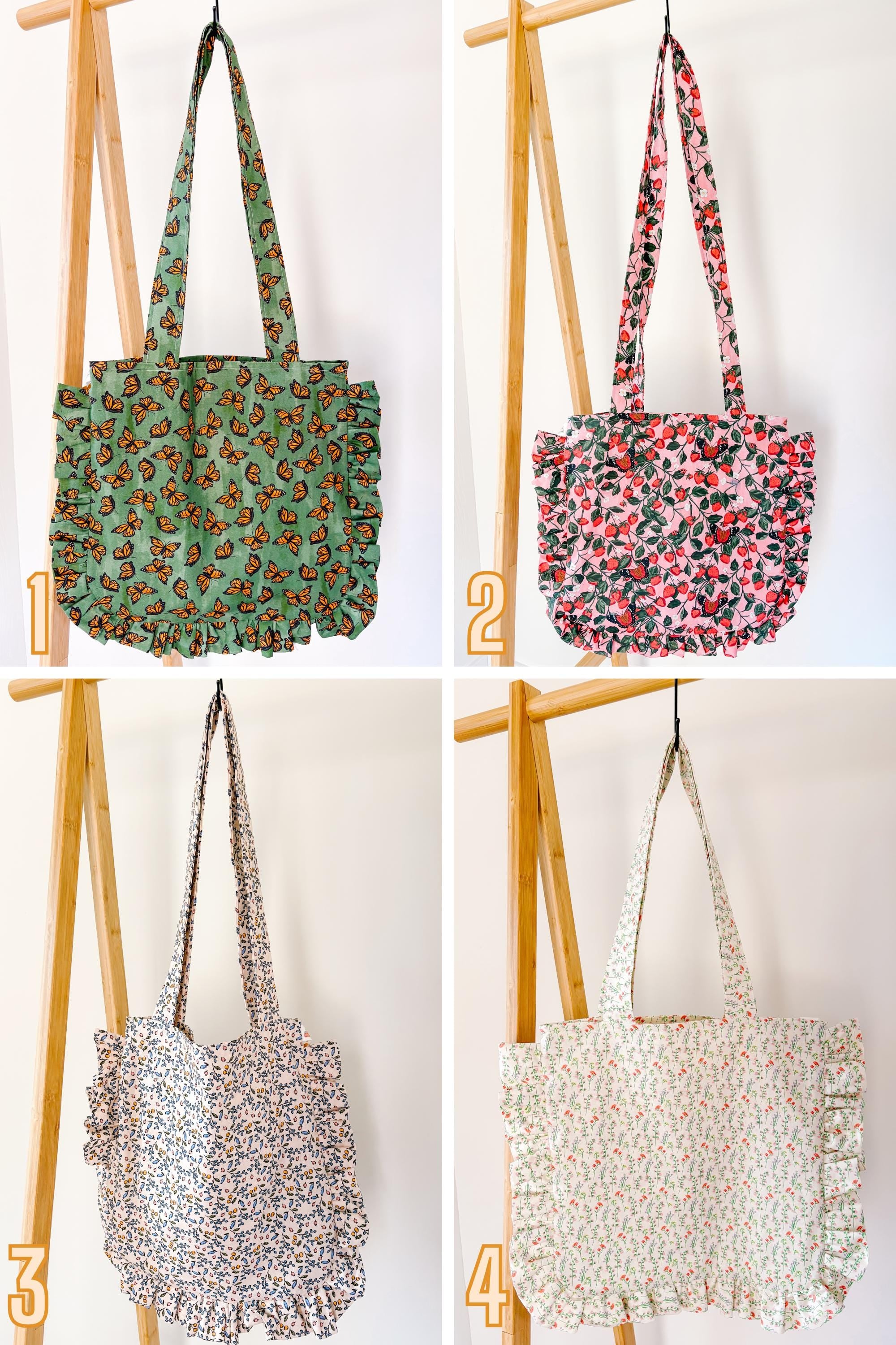 Ruffle Tote Bags