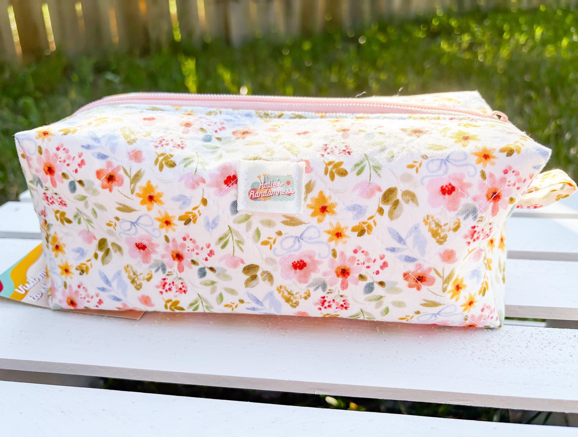 Coquette Florals Quilted Boxy Pouch with Zipper