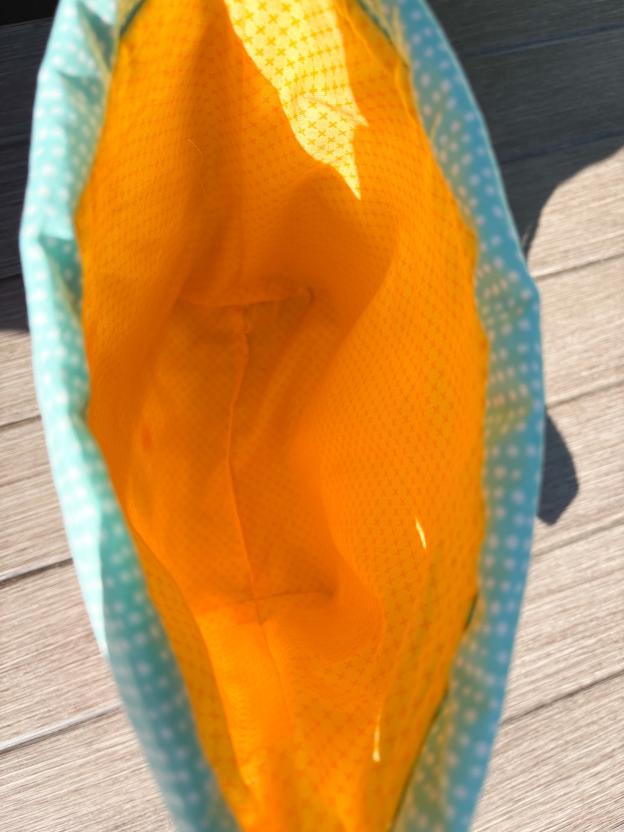 Summer Sippin’ Drawstring Project Bag with Pocket (Small)