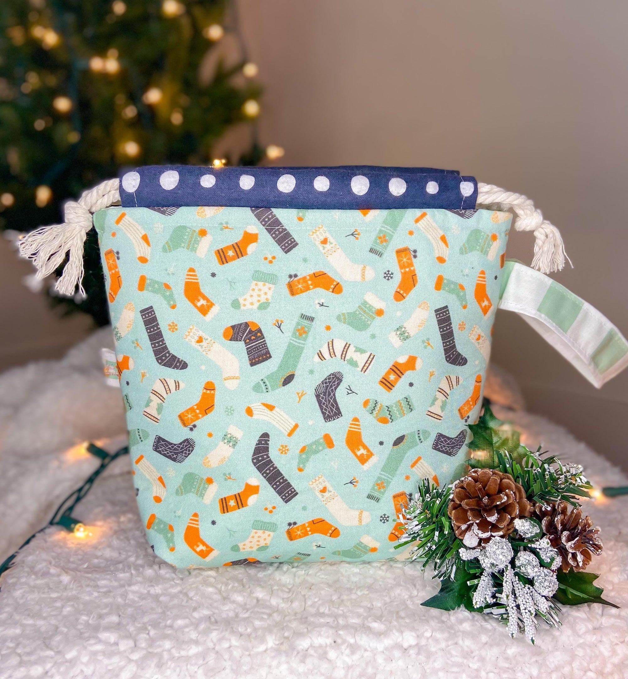 Cozy Toes Project Bag with Pocket