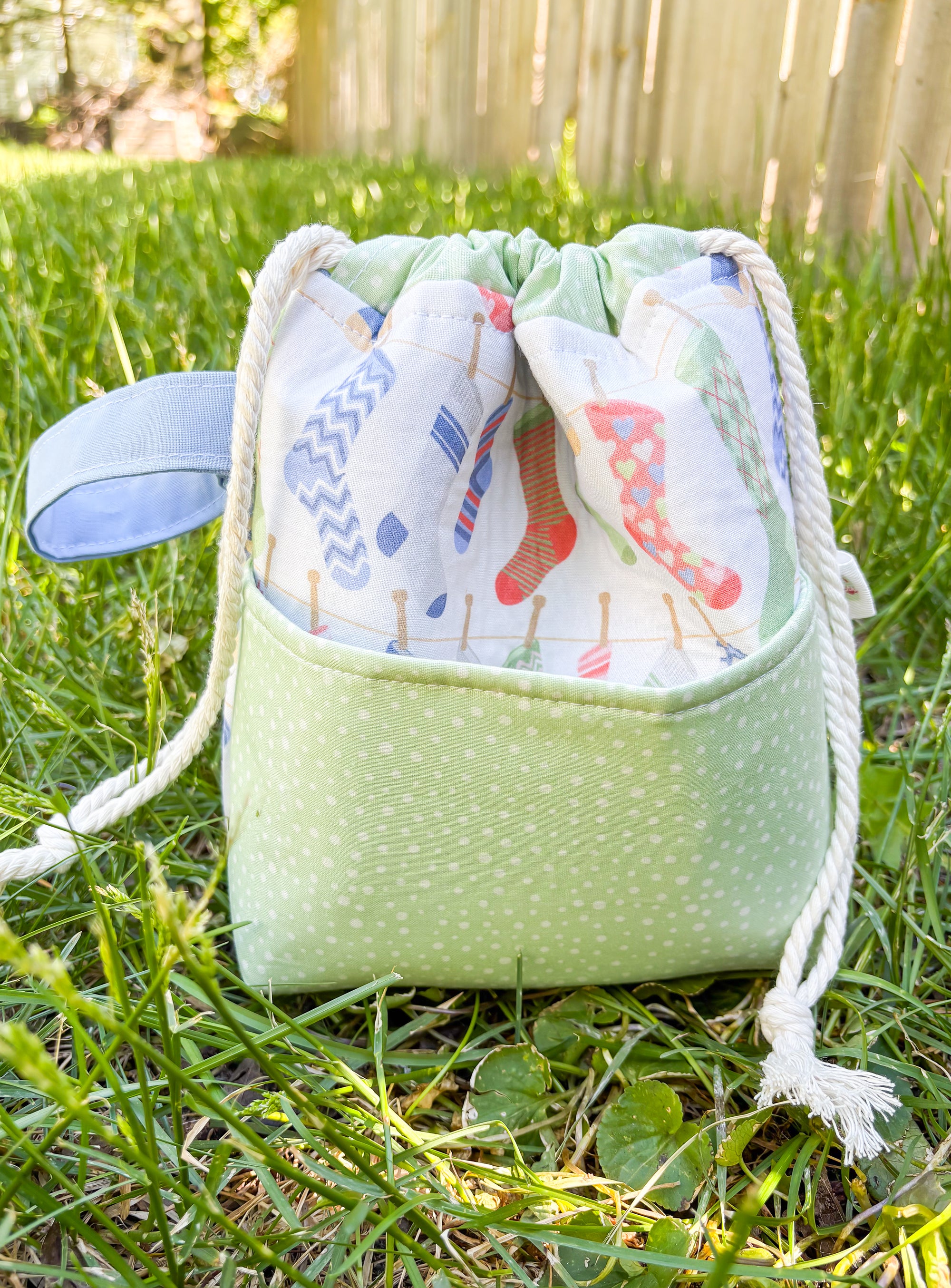 Makin’ Socks Drawstring Project Bag (Small)