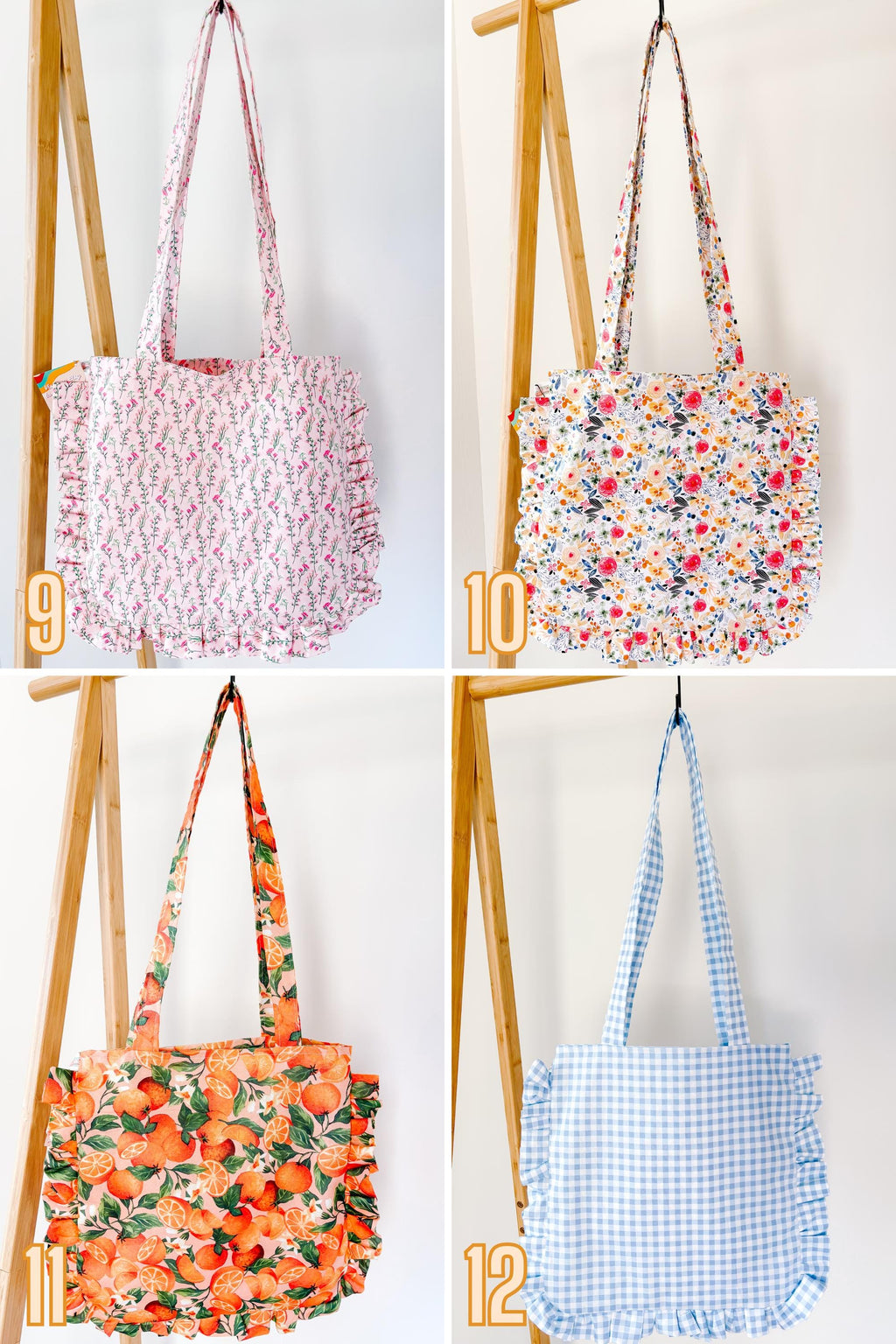 Ruffle Tote Bags