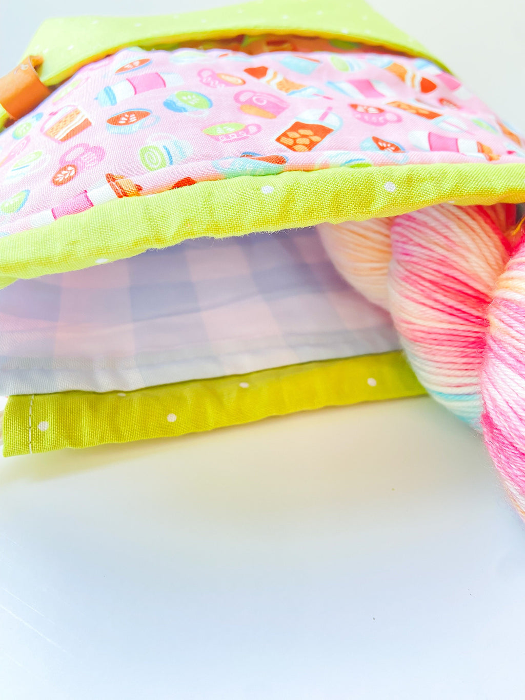 The Caffienated Drawstring Project Bag with Pocket