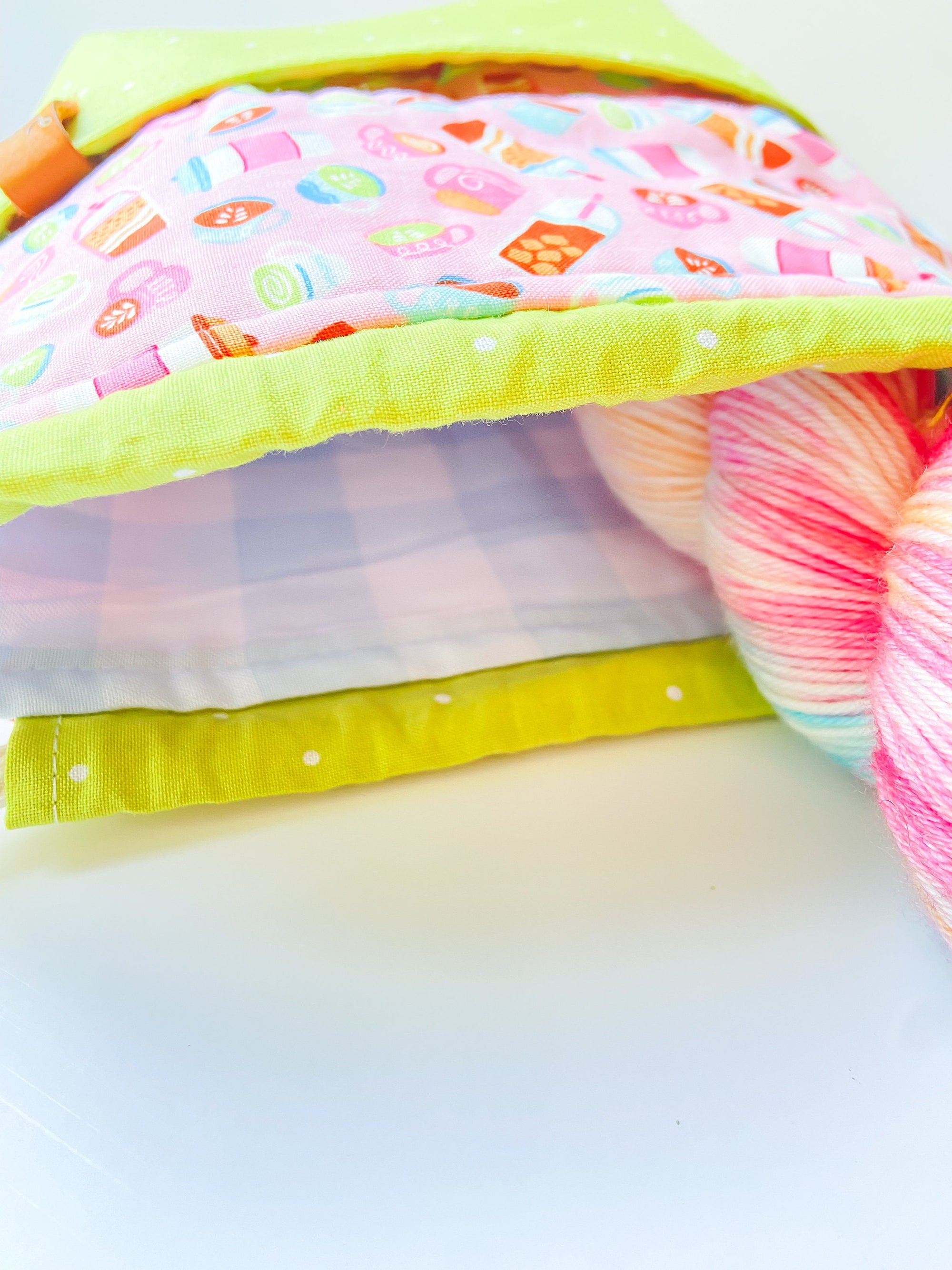 The Caffienated Drawstring Project Bag with Pocket