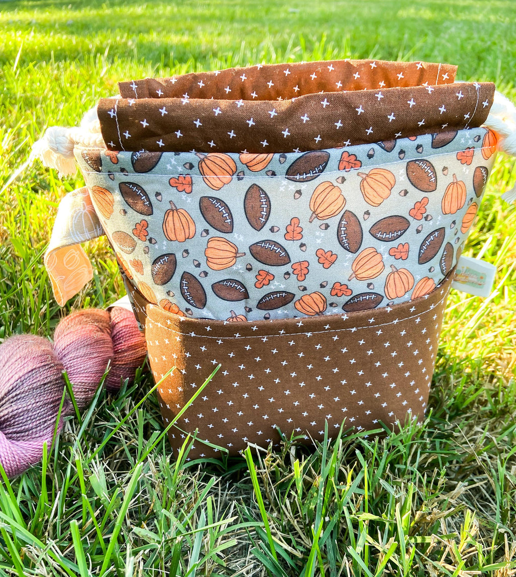 Football Season Drawstring Project Bag with Pocket