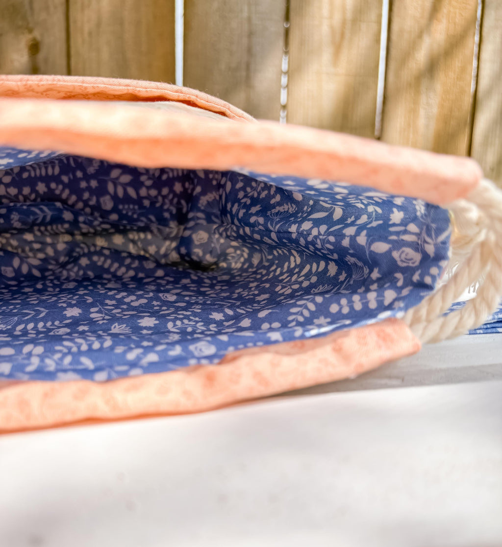 Pretty Postage Drawstring Project Bag with Pocket