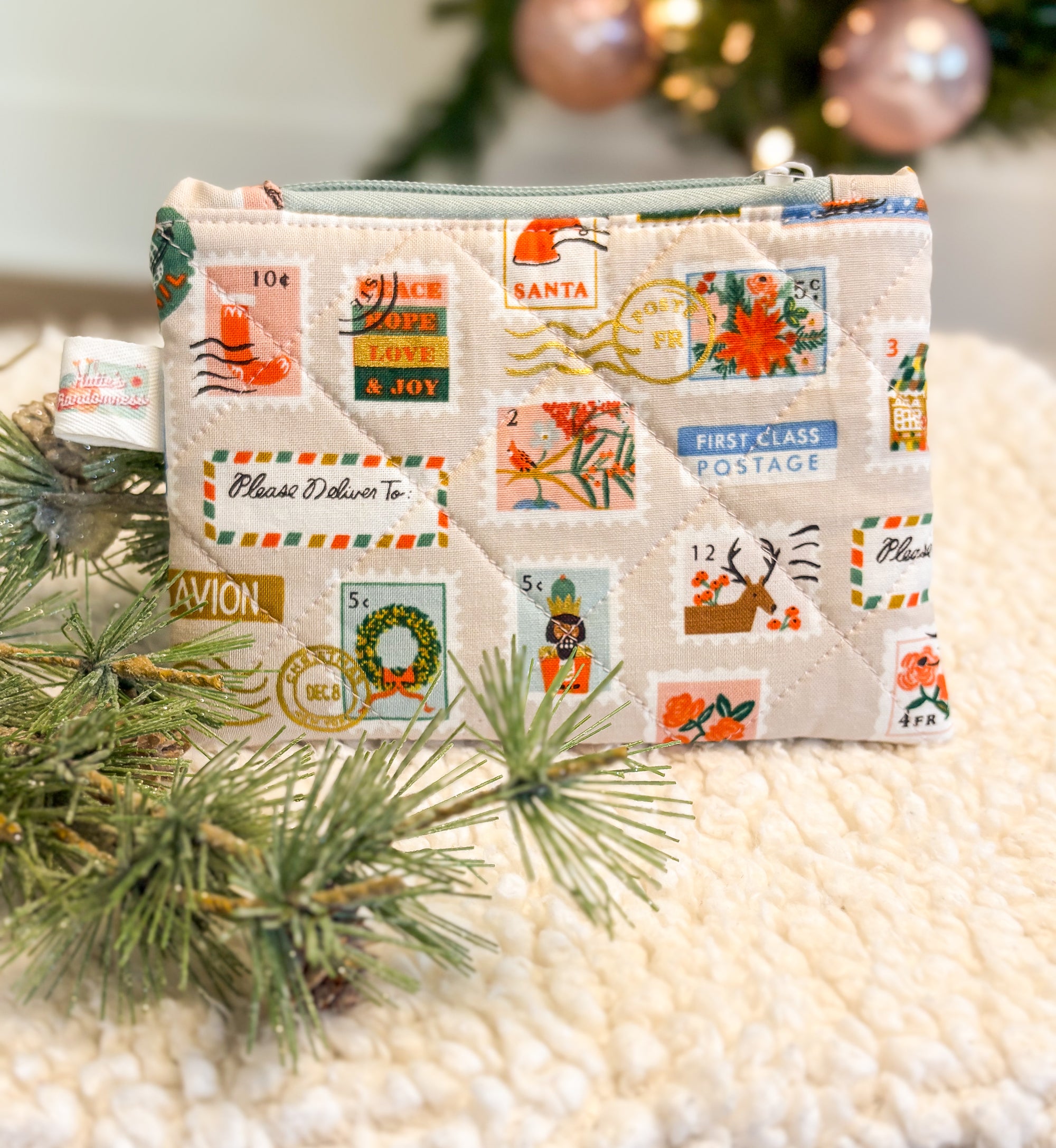 The Christmas/Winter Collection Zipper Pouch for Notions or Wallet