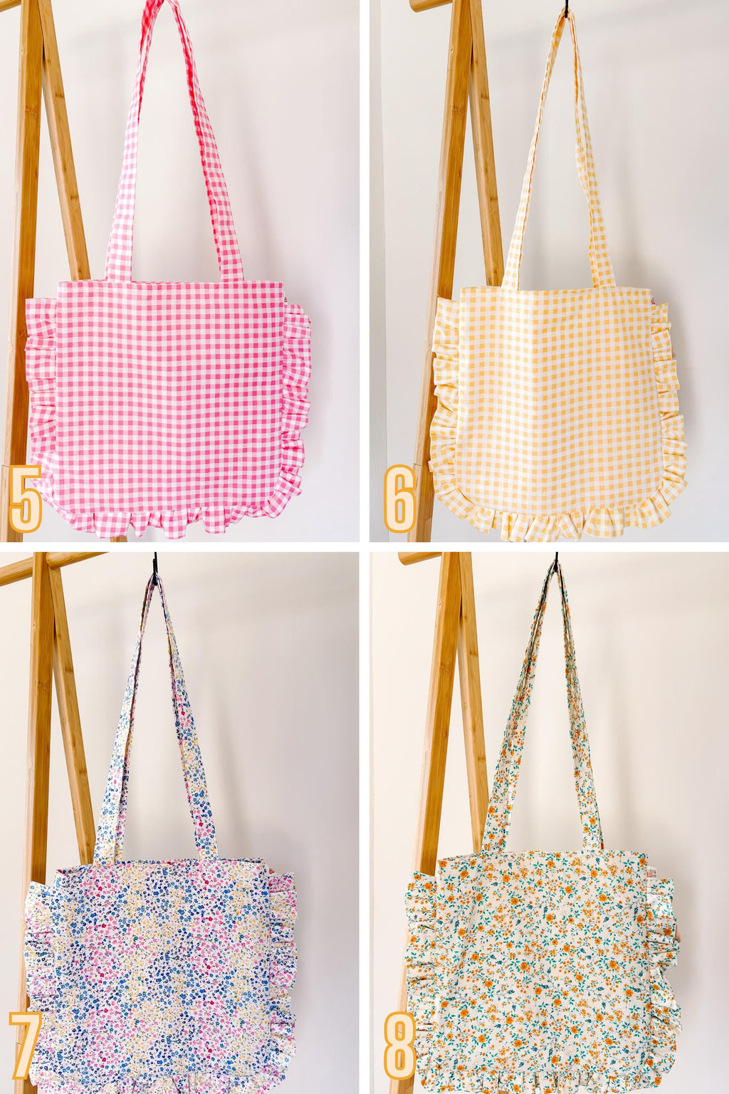 Ruffle Tote Bags