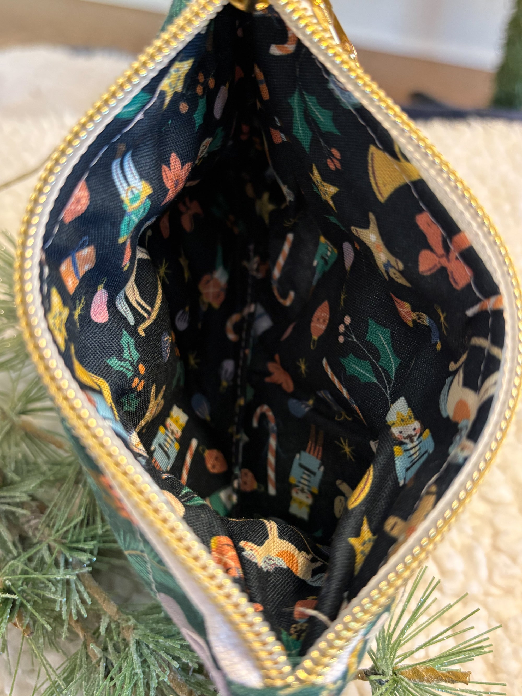 The Christmas/Winter Collection Zipper Pouch for Notions or Wallet