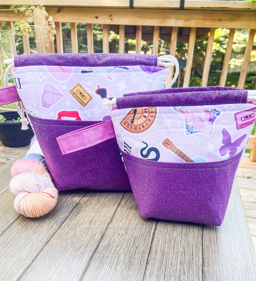 The Eras Drawstring Project Bag with Pocket - 2 Sizes