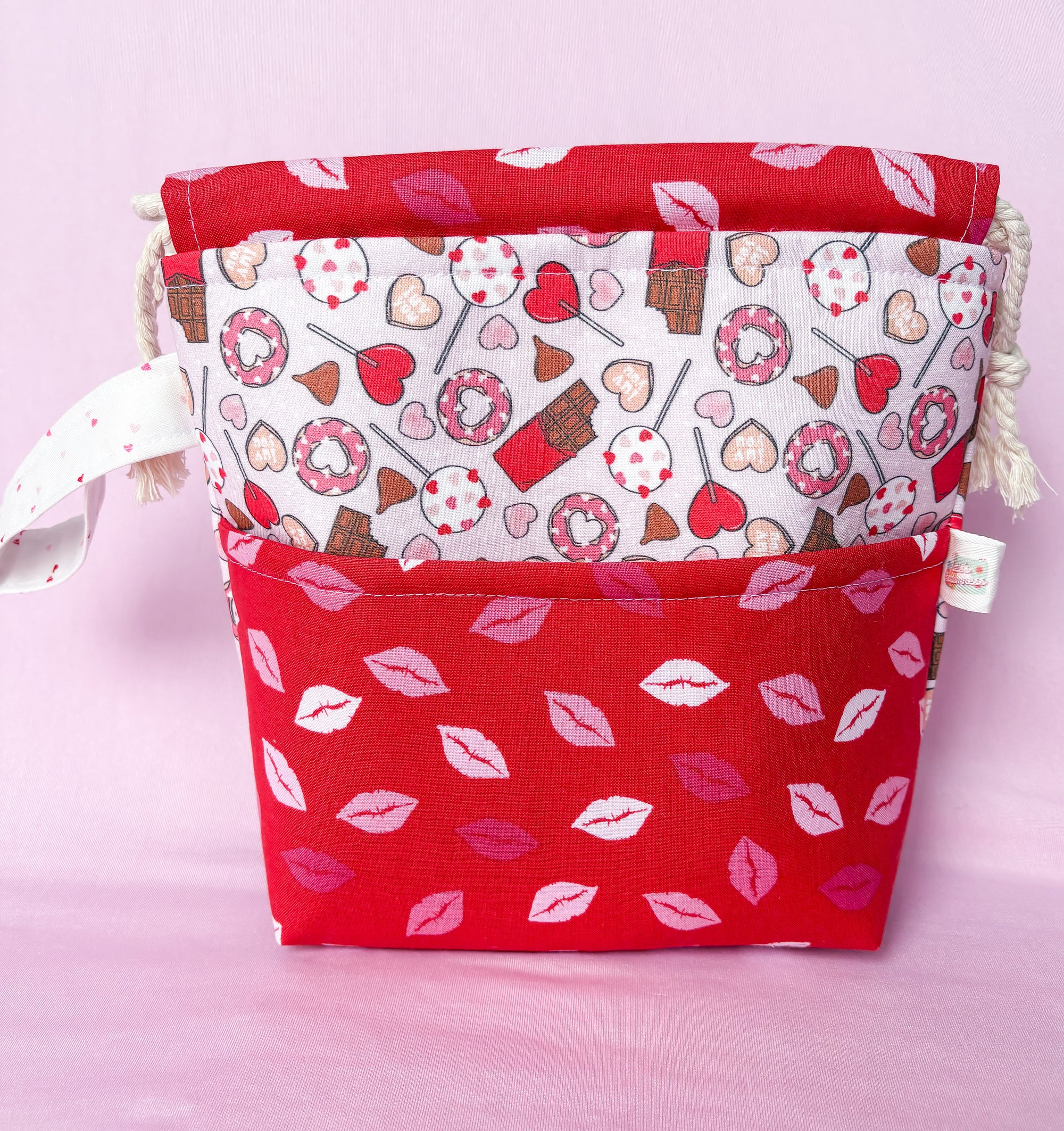 Sweet Smooches Small Project Bag for Knitting and Crochet