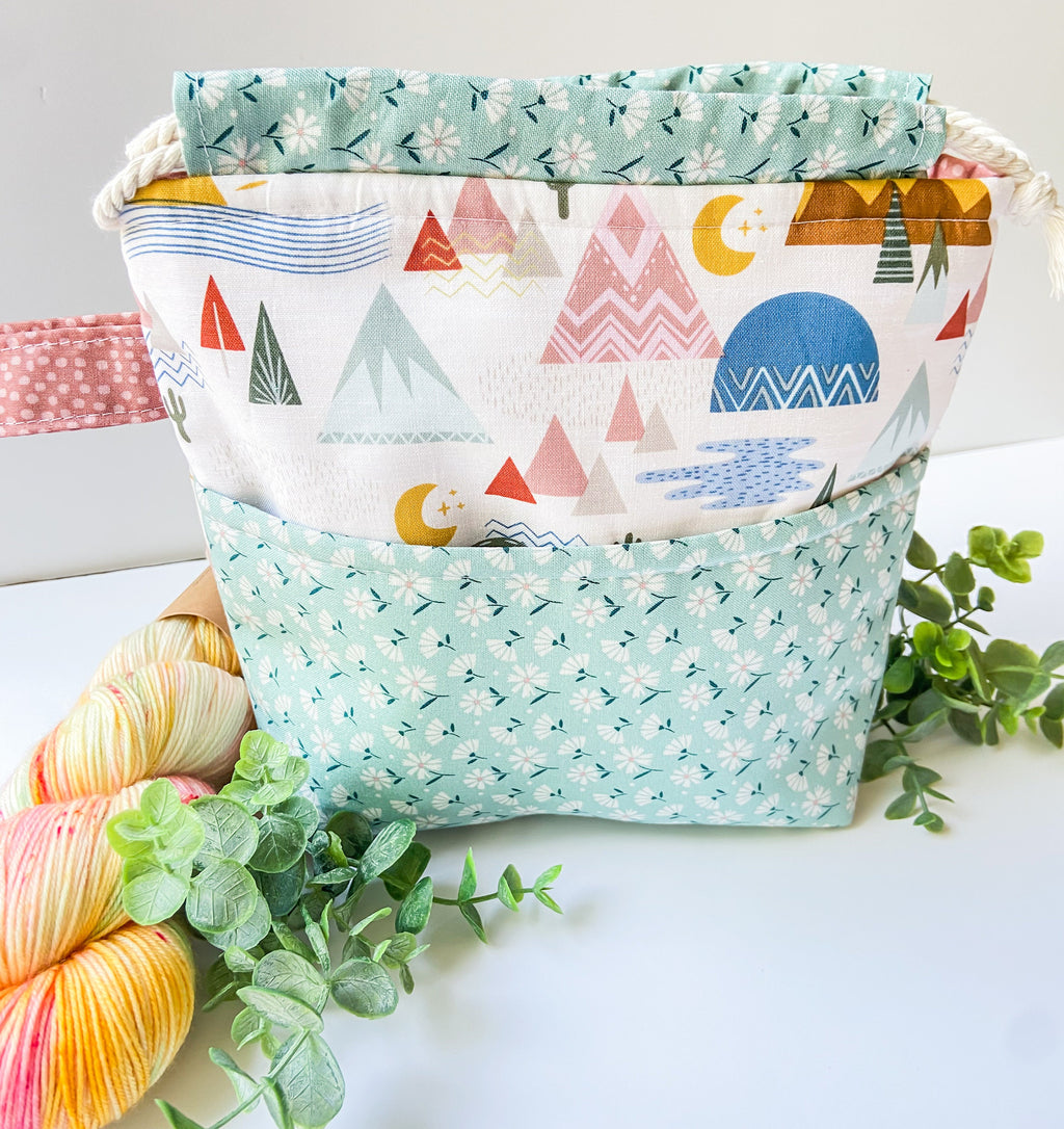 The Great Outdoors Drawstring Project Bag with Pocket