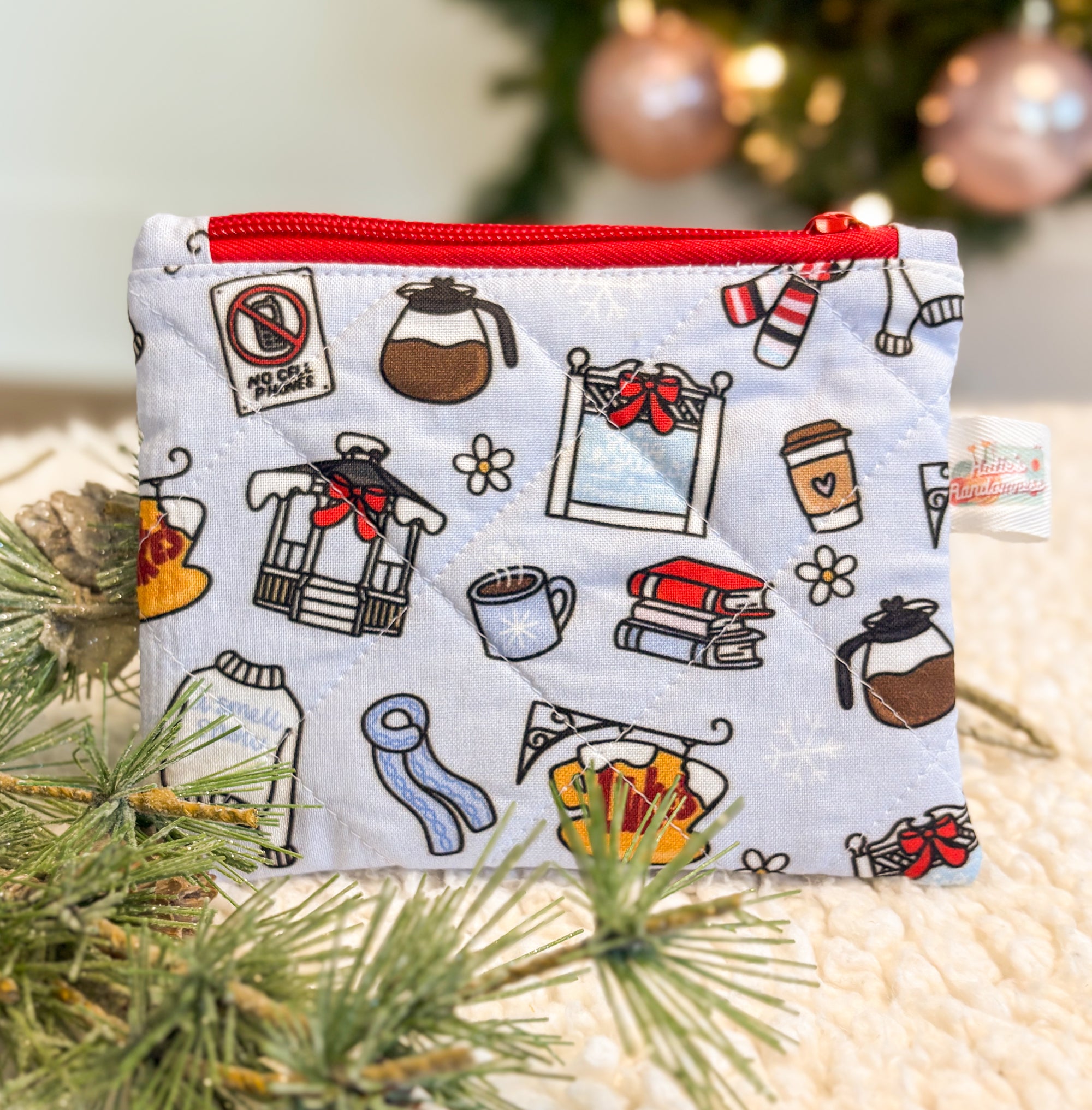 The Christmas/Winter Collection Zipper Pouch for Notions or Wallet