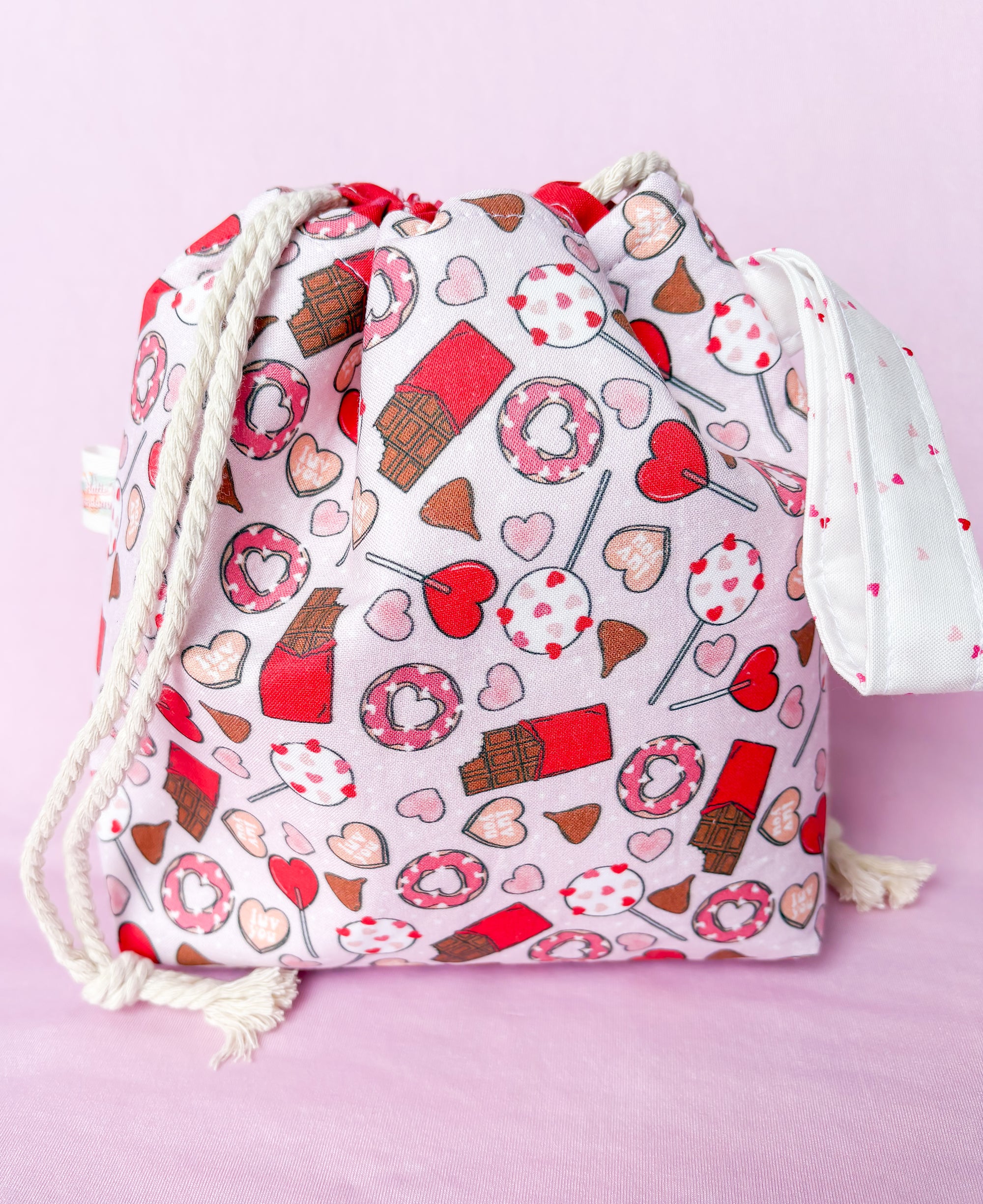 Sweet Smooches Small Project Bag for Knitting and Crochet