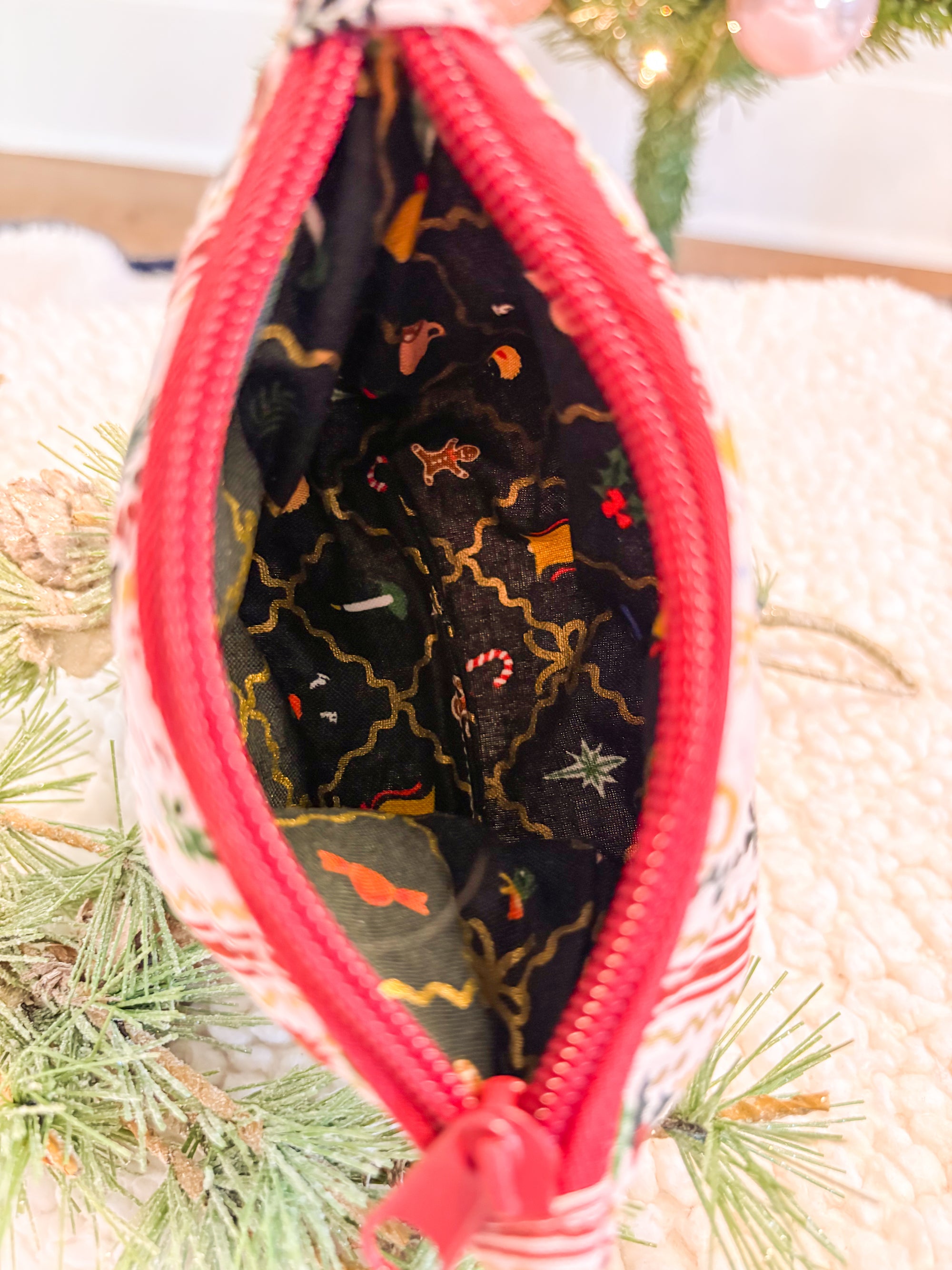 The Christmas/Winter Collection Zipper Pouch for Notions or Wallet