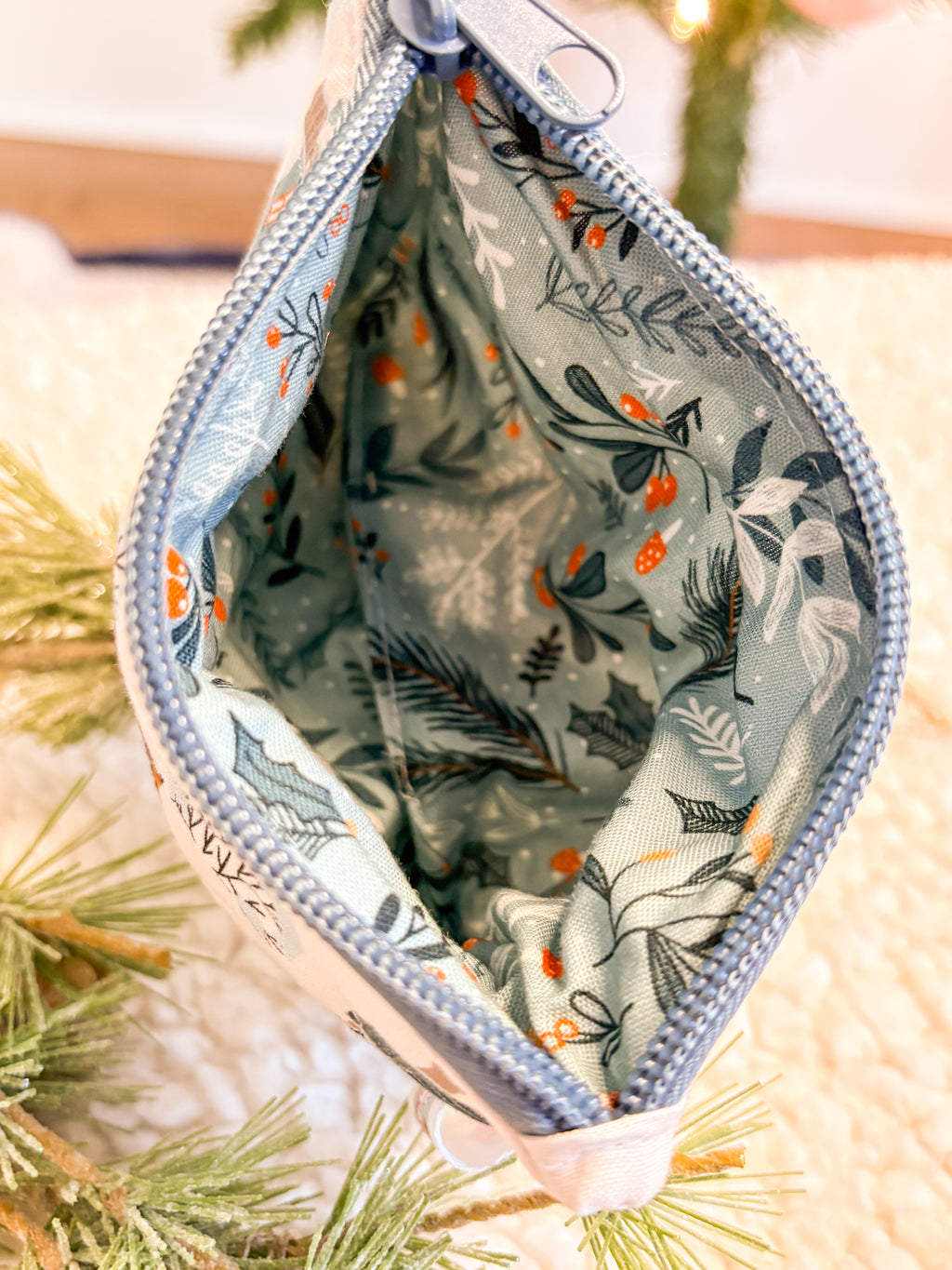 The Christmas/Winter Collection Zipper Pouch for Notions or Wallet