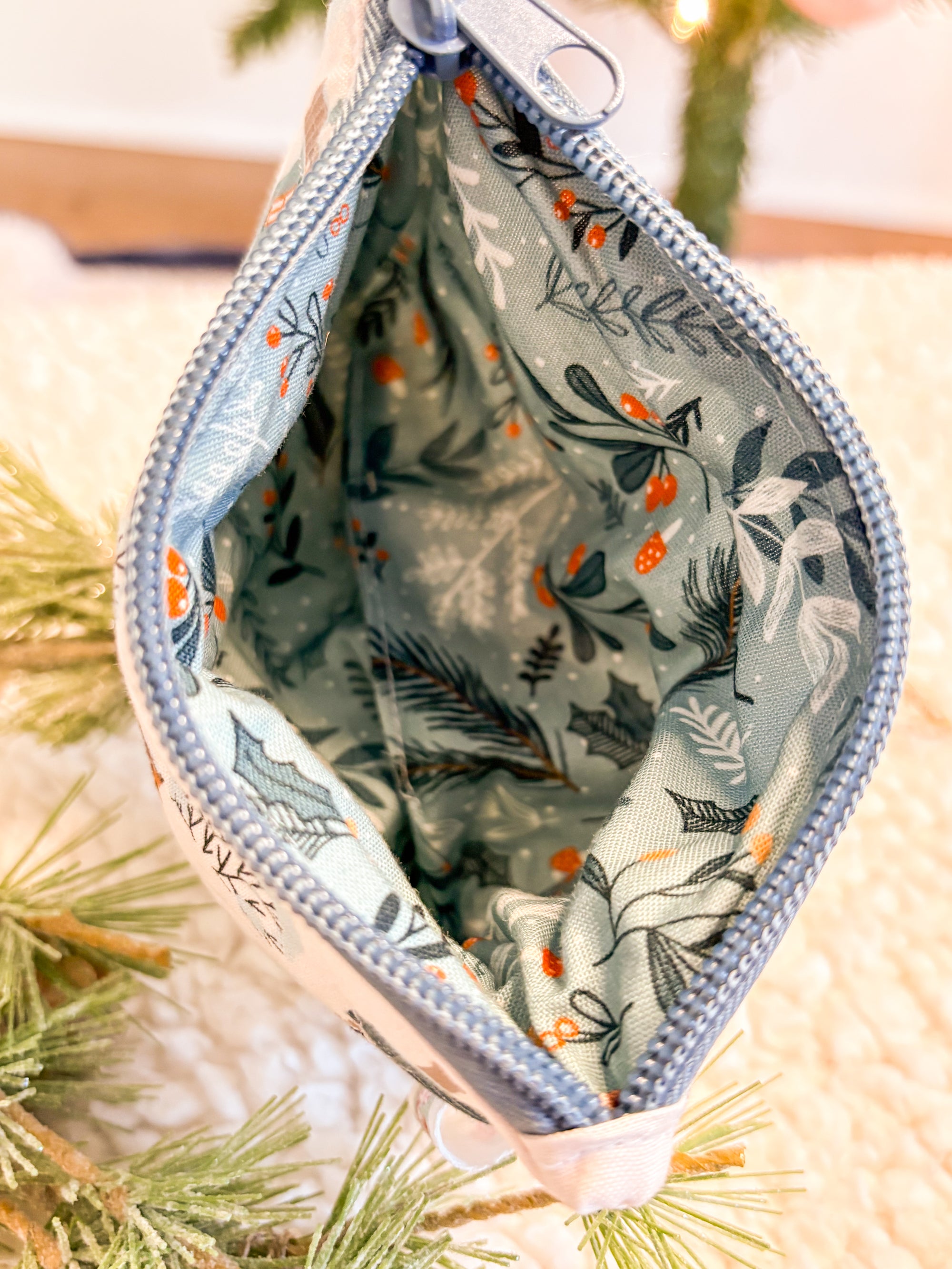 The Christmas/Winter Collection Zipper Pouch for Notions or Wallet