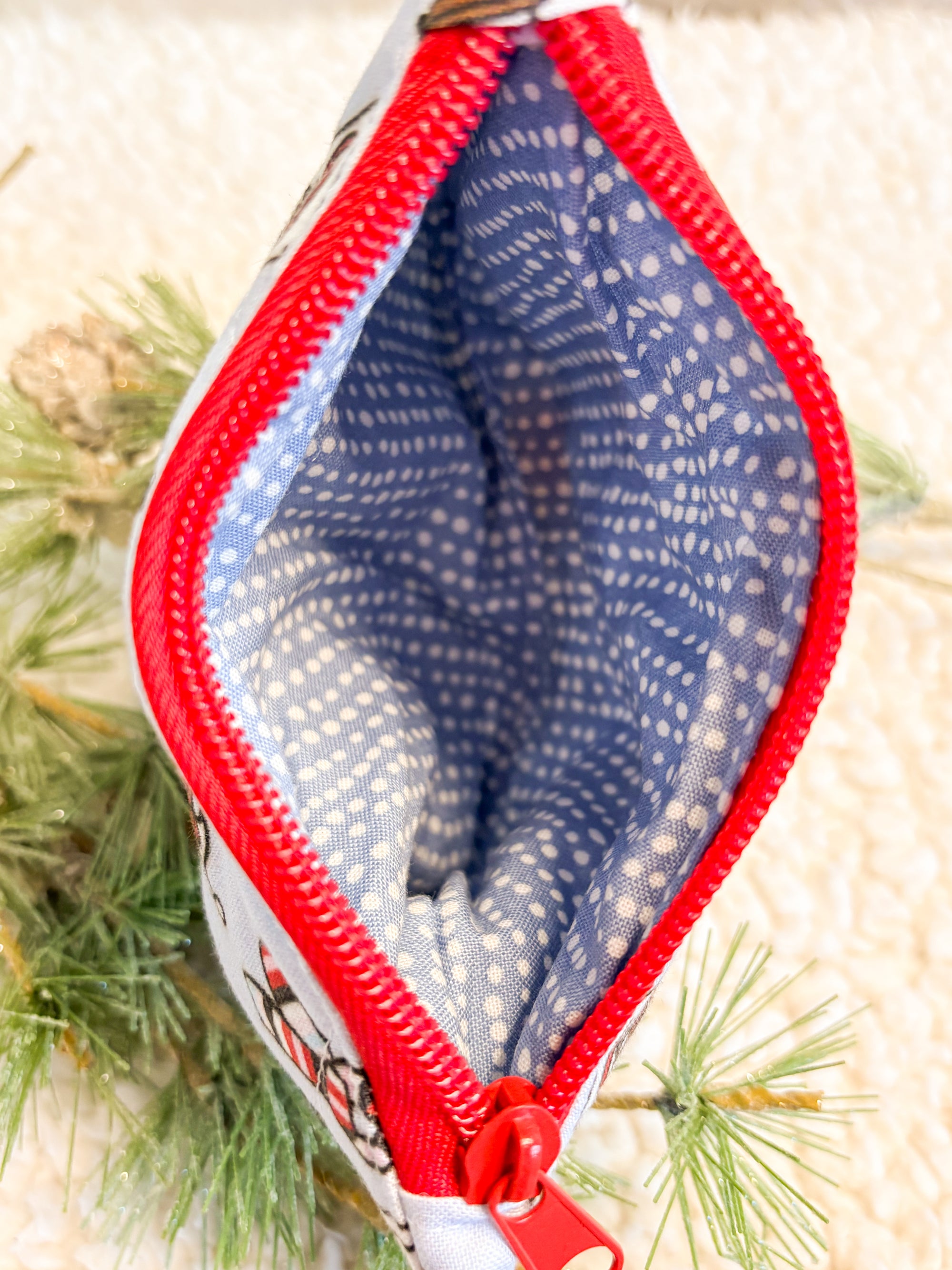 The Christmas/Winter Collection Zipper Pouch for Notions or Wallet