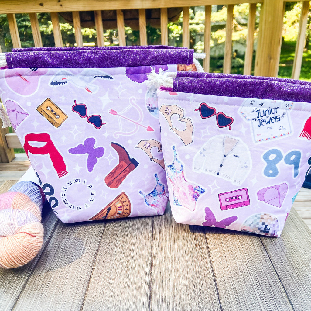 The Eras Drawstring Project Bag with Pocket - 2 Sizes