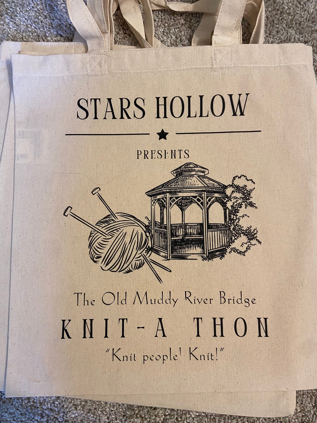 Old Muddy River Bridge Knit-A-Thon Canvas Bag
