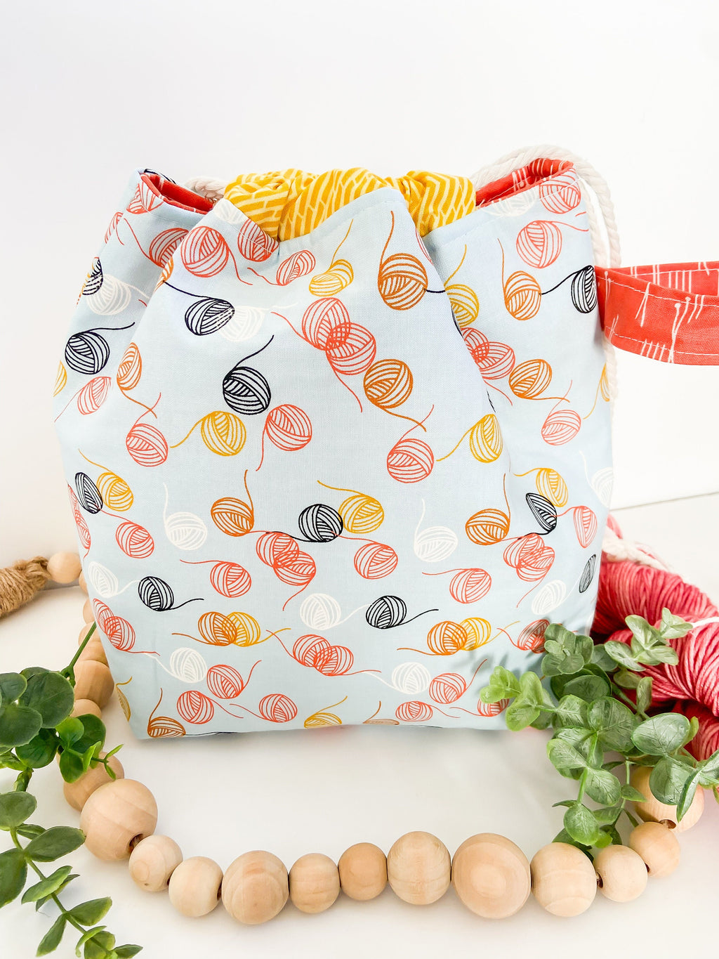 The Fiber Artist’s Drawstring Project Bag with Pocket