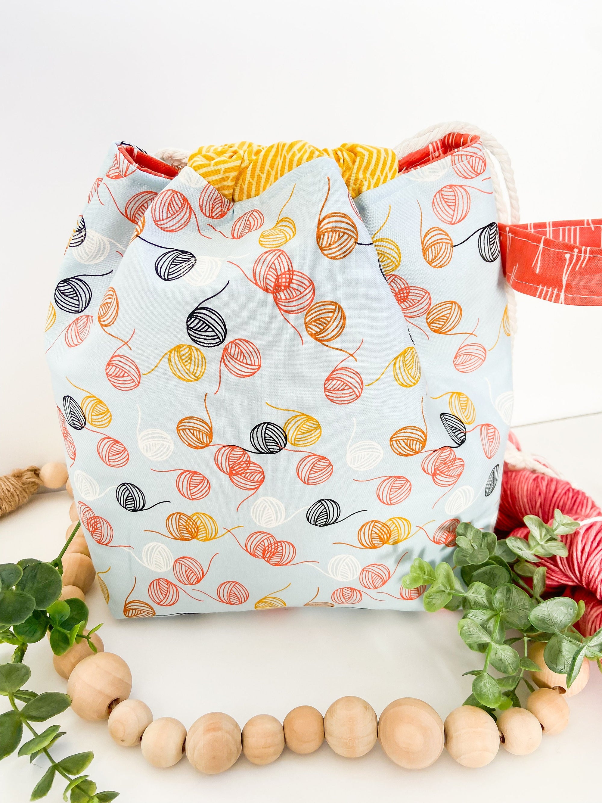 The Fiber Artist’s Drawstring Project Bag with Pocket