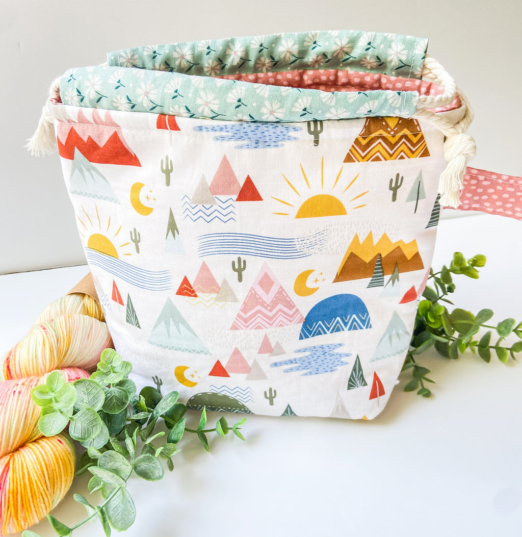 The Great Outdoors Drawstring Project Bag with Pocket