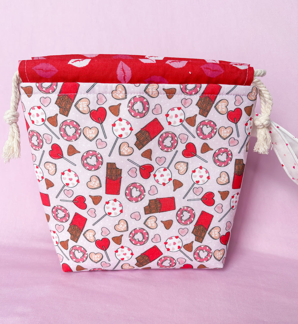 Sweet Smooches Small Project Bag for Knitting and Crochet