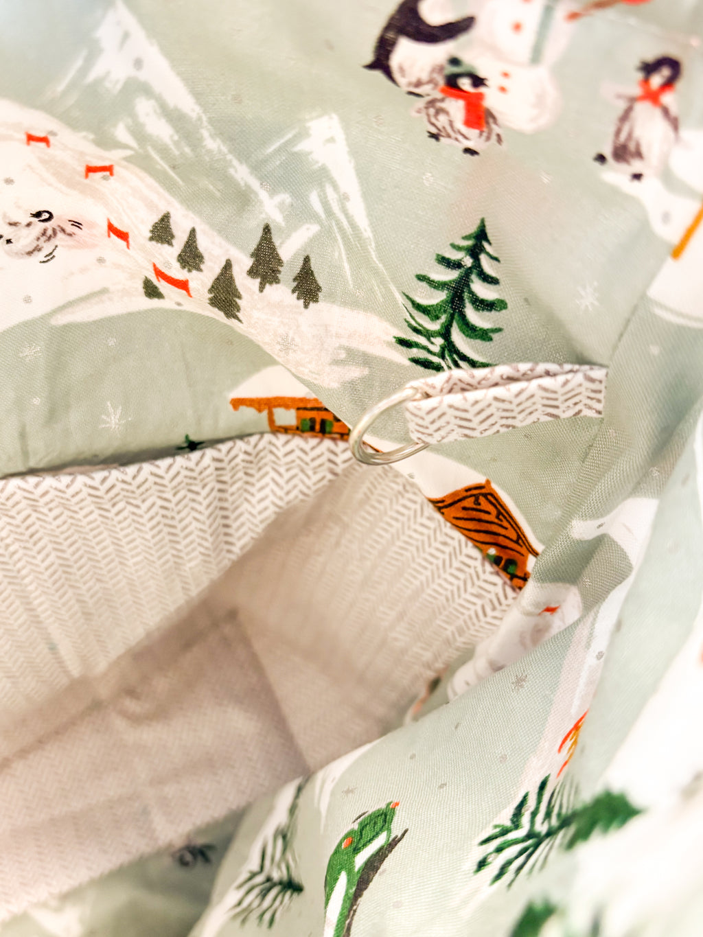 Letters to Santa Sweater Sized Drawstring Project Bag with Zipper Pockets for Knitting and Crochet