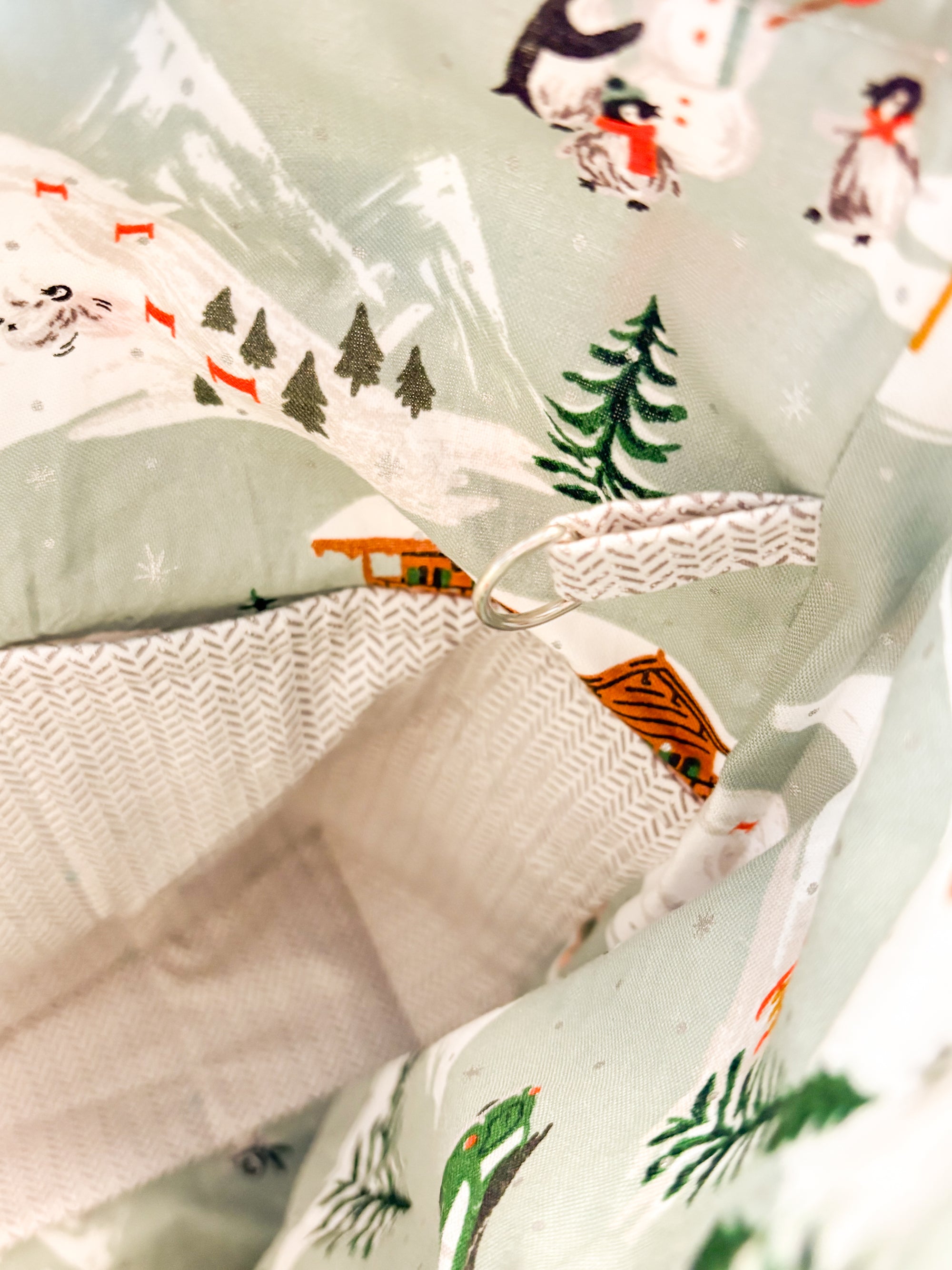 Letters to Santa Sweater Sized Drawstring Project Bag with Zipper Pockets for Knitting and Crochet