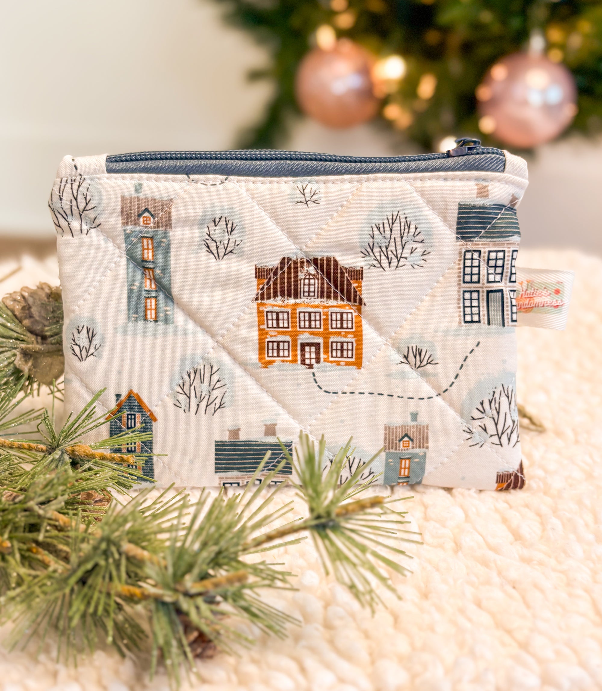 The Christmas/Winter Collection Zipper Pouch for Notions or Wallet