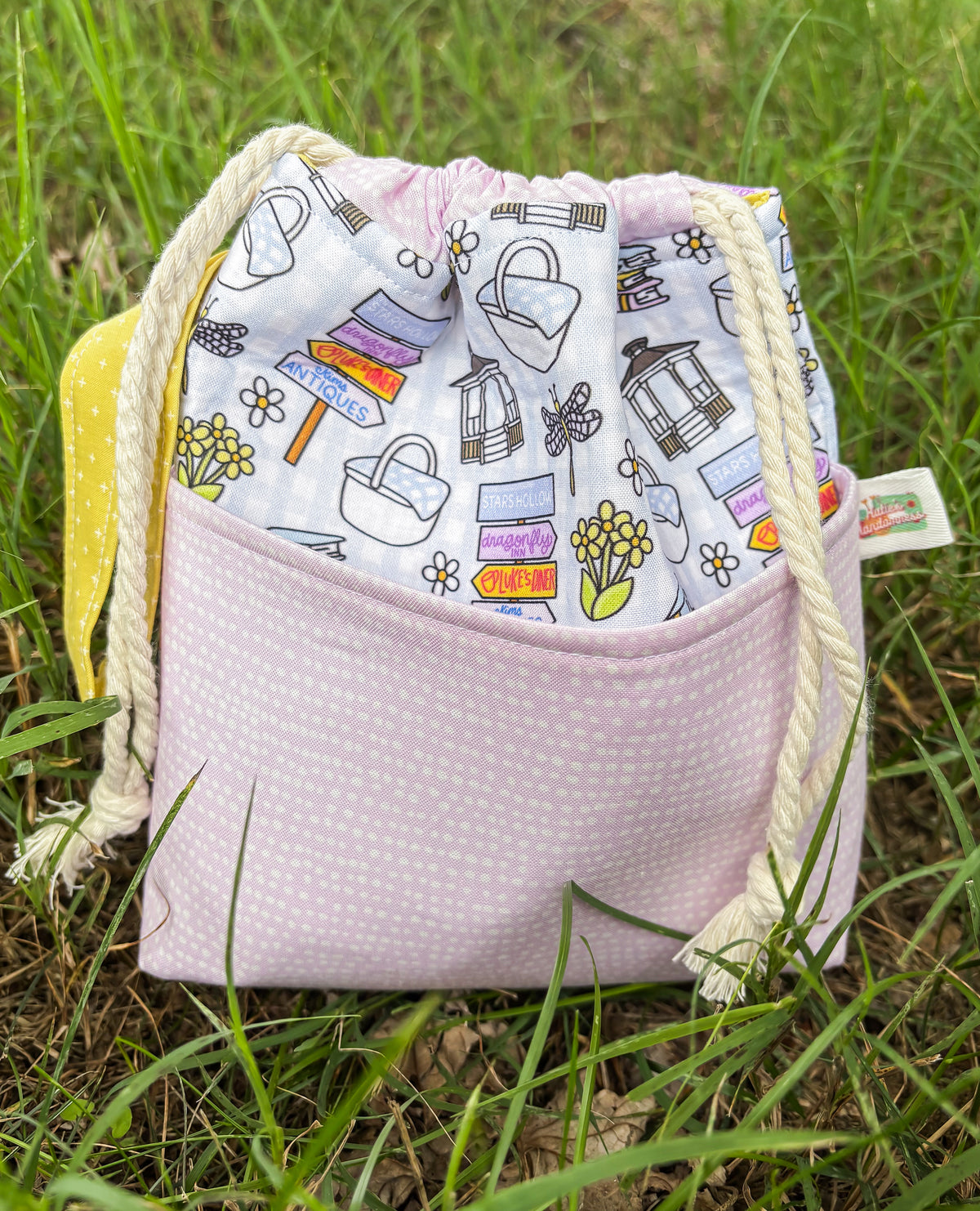 Summer in Stars Hollow - Knit People Knit 2026 Drawstring Project Bag - 2 Sizes