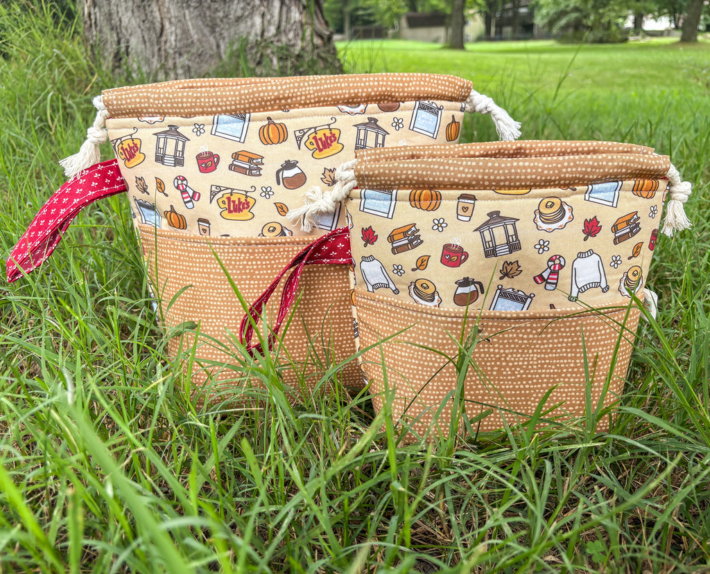 Autumn in Stars Hollow - Knit People Knit 2026 Drawstring Project Bag - 2 Sizes