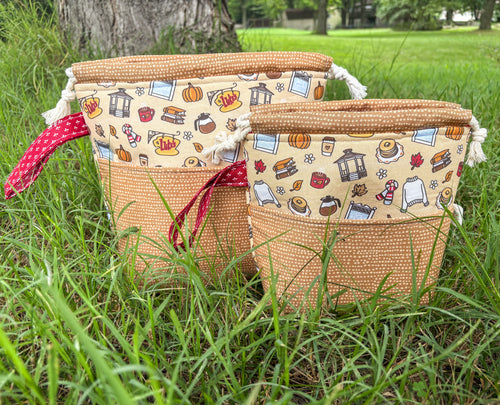Autumn in Stars Hollow - Knit People Knit 2026 Drawstring Project Bag - 2 Sizes