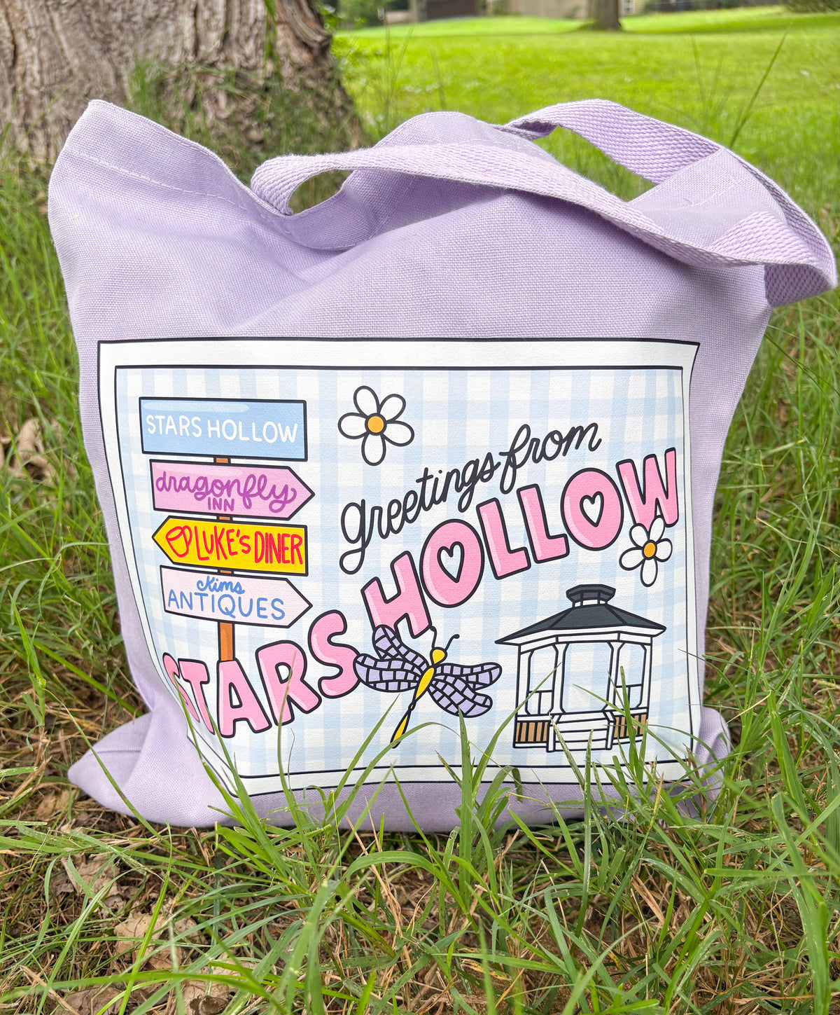 Greetings from Stars Hollow Canvas Tote Bag - Knit People Knit 2026