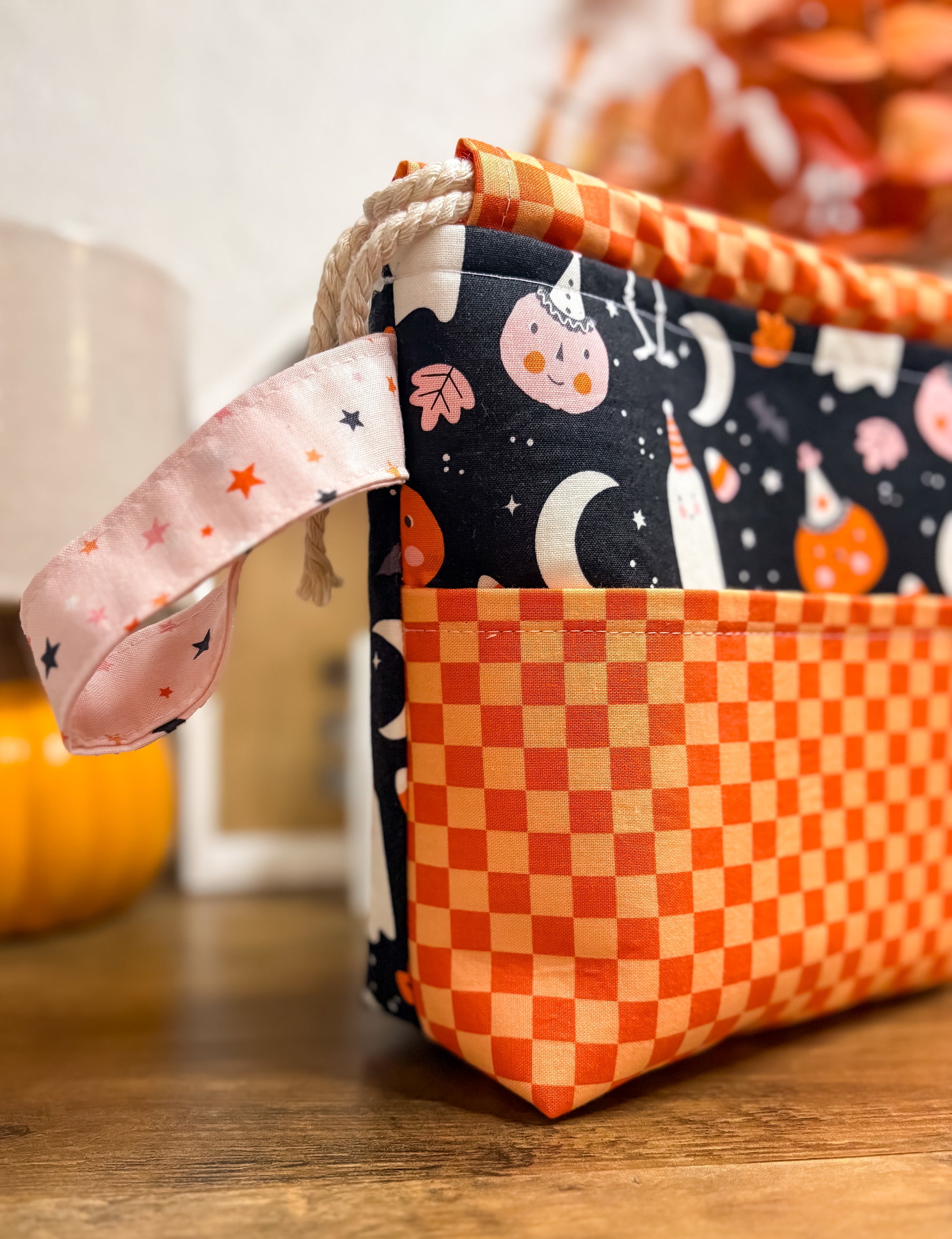 Spooky Party Drawstring Project Bag with Pocket