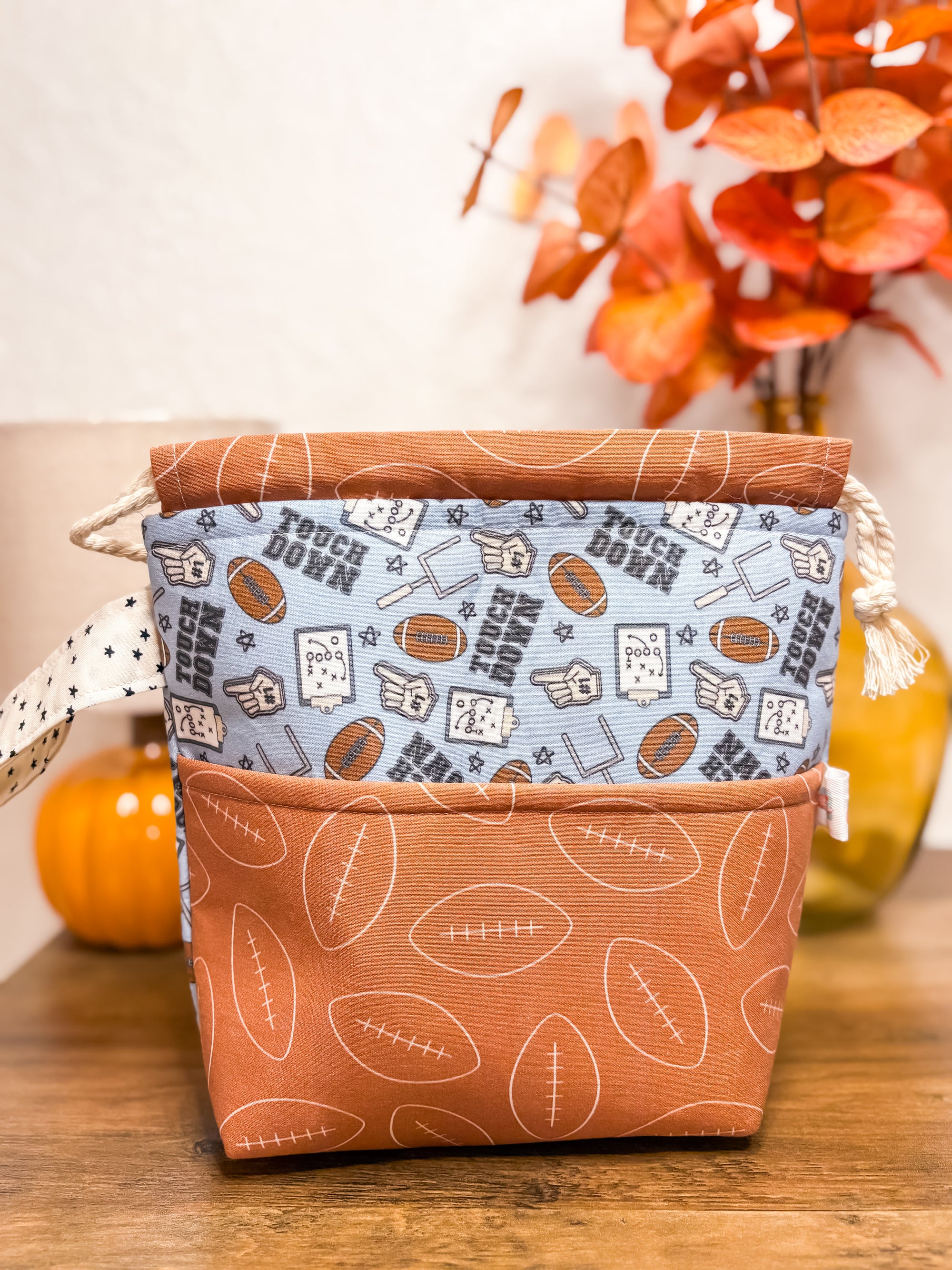 Touchdown! Drawstring Project Bag with Pocket