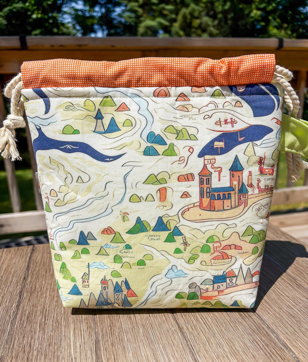 Stitch Quest Q3- Map to the Dragon’s Den Project Bag with Pocket